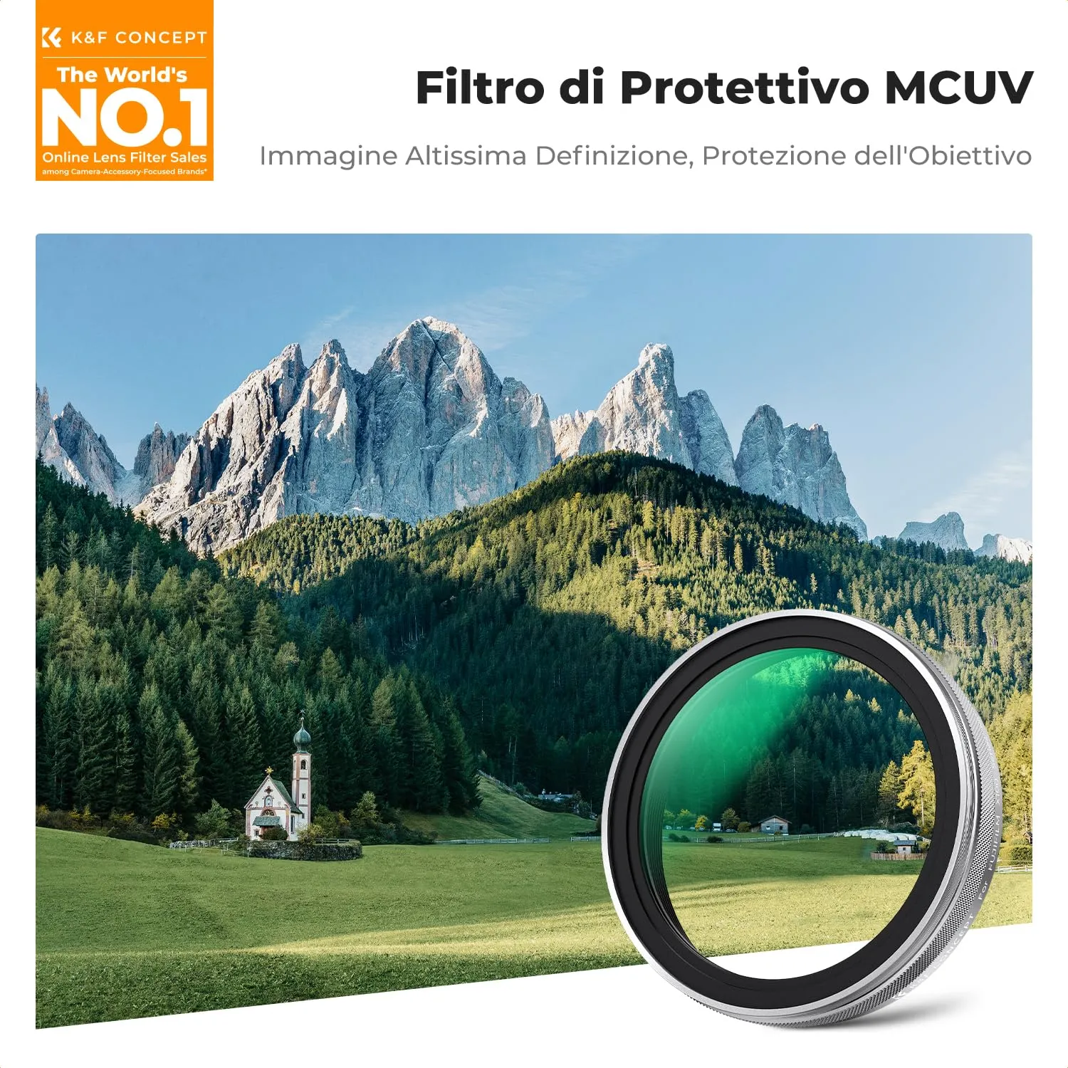 K&F Concept Nano-Xcel filtro UV Fujifilm X100 con tappo