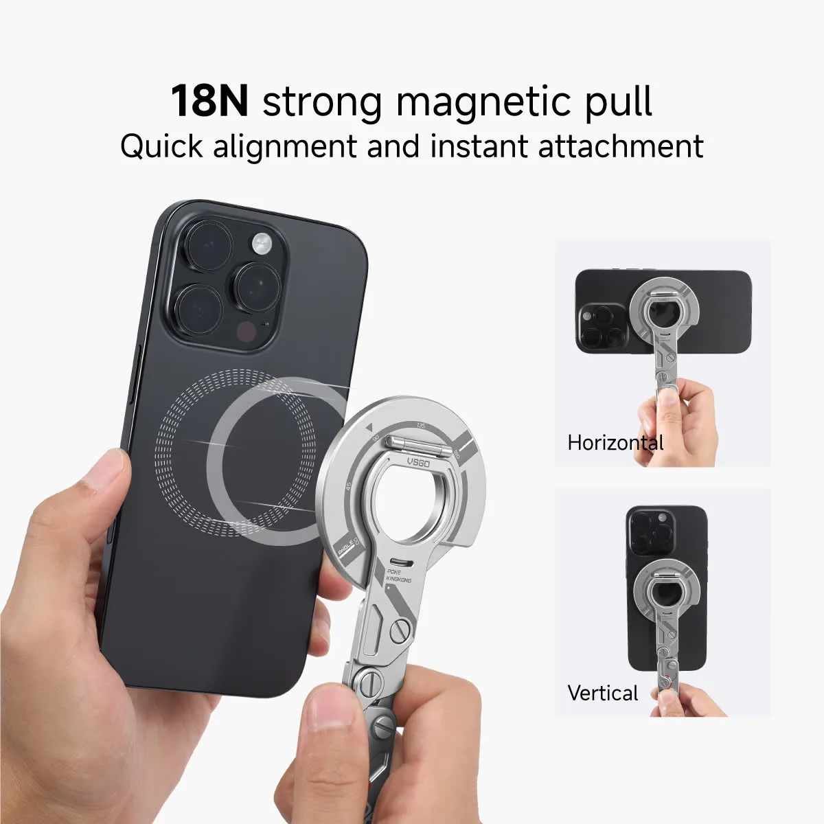 VSGO supporto magnetico telefono nero 18N ultrasottile