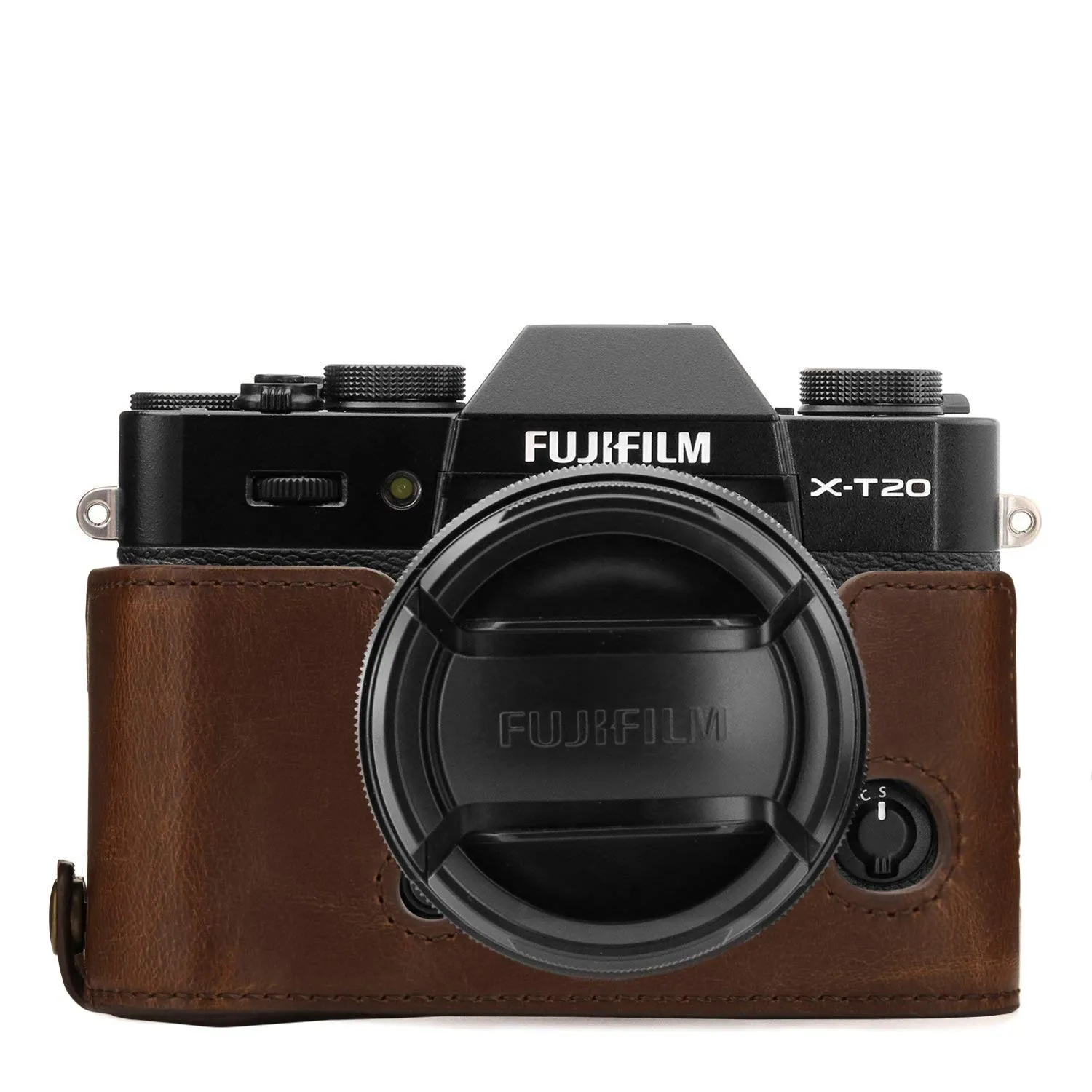 MegaGear MG958 Mezza Custodia Pelle Fujifilm X-T30 marrone scuro