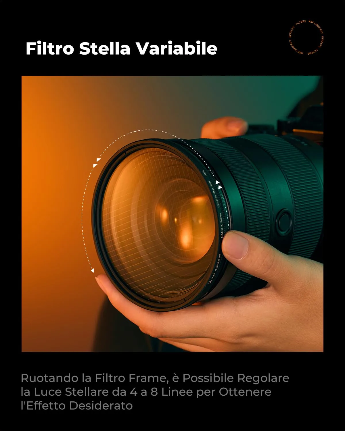 K&F Concept Nano-Klear filtro stella 82mm 4-8 punti
