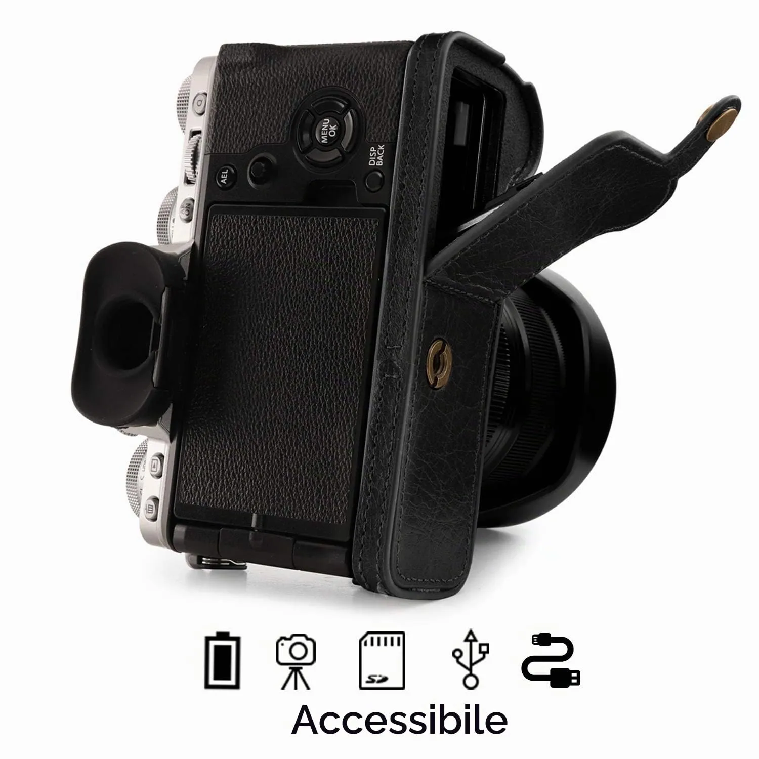 MegaGear MG1923 Ever Ready custodia pelle Fujifilm X-T4 nera