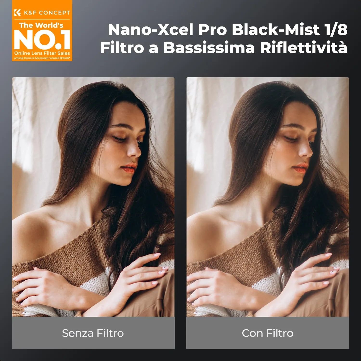 K&F Concept Nano-Xcel Pro 67mm filtro Black-Mist 1/8 ottone
