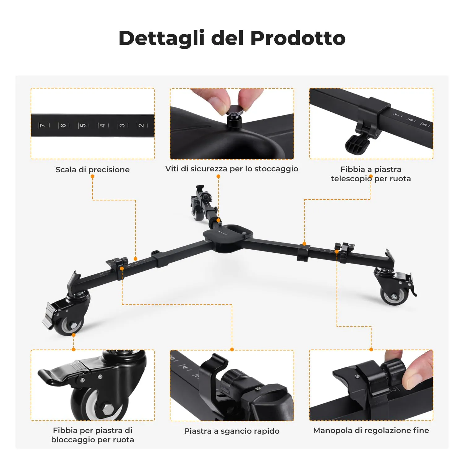 K&F Concept Heavy Duty carrello treppiede universale 20 kg