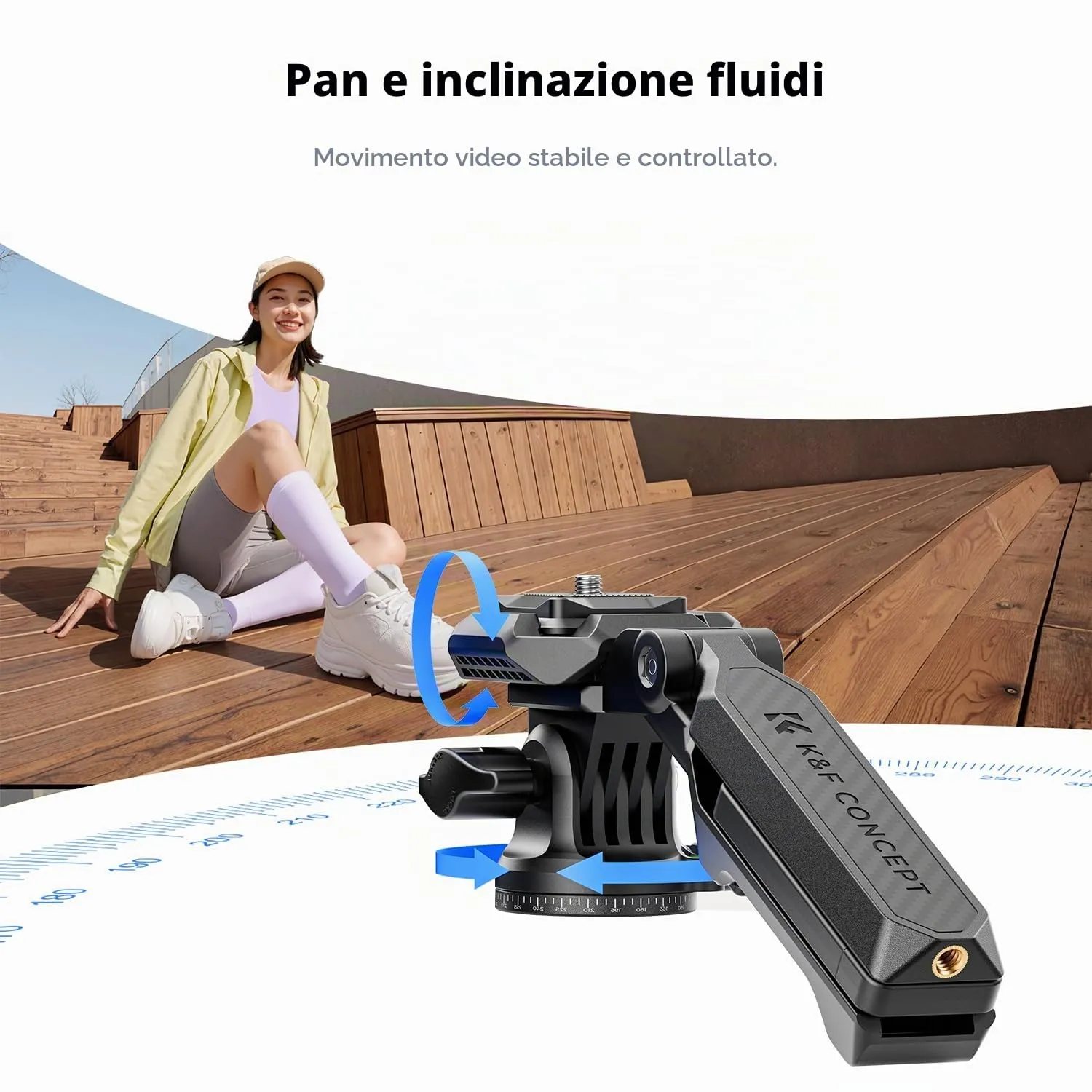 K&F Concept S205A1 Treppiede Smartphone 158cm 3kg