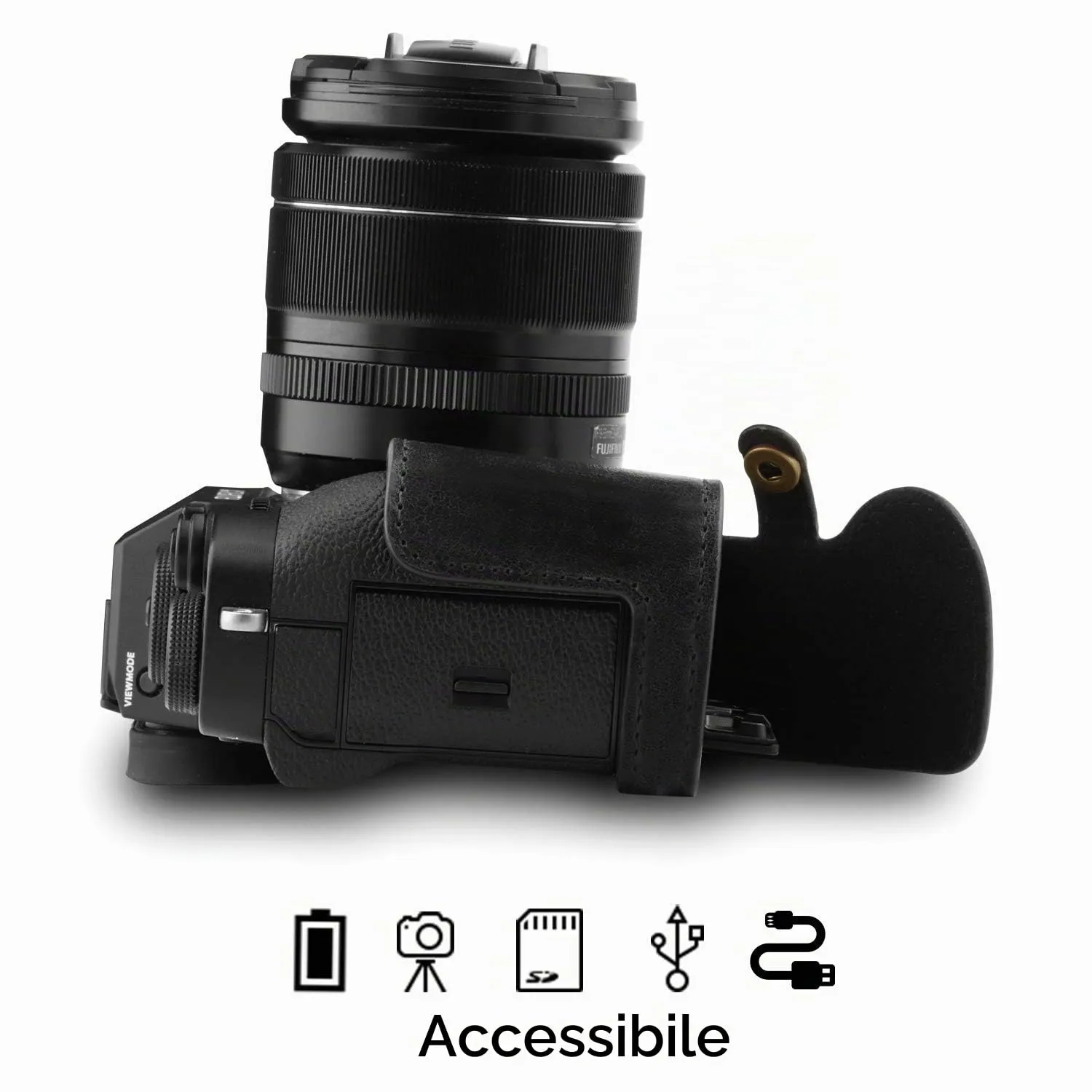 MegaGear Fujifilm X-T3 custodia vera pelle Ever Ready trasparente