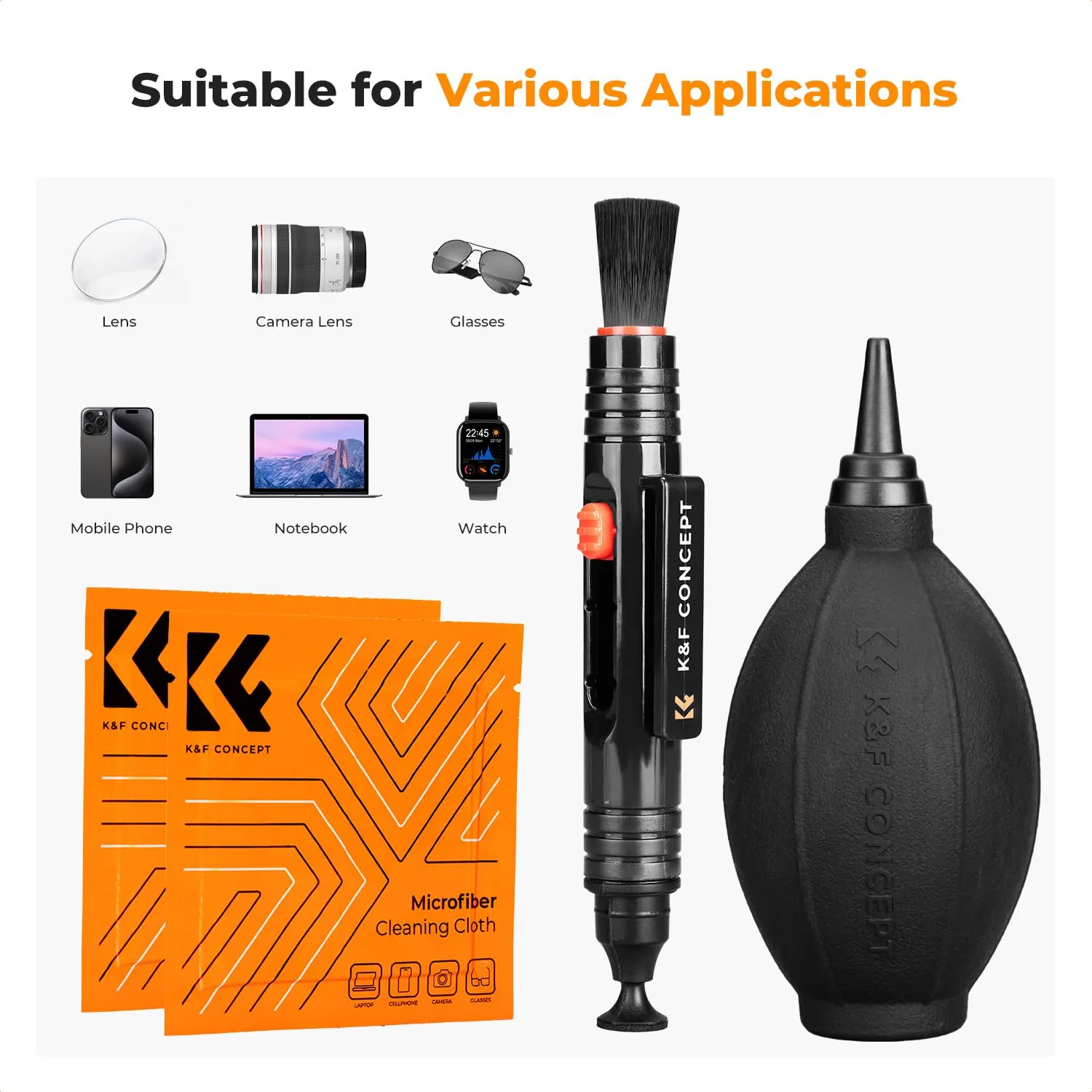 K&F Concept Travel Kit pulizia fotocamera 4 in 1 penna soffietto