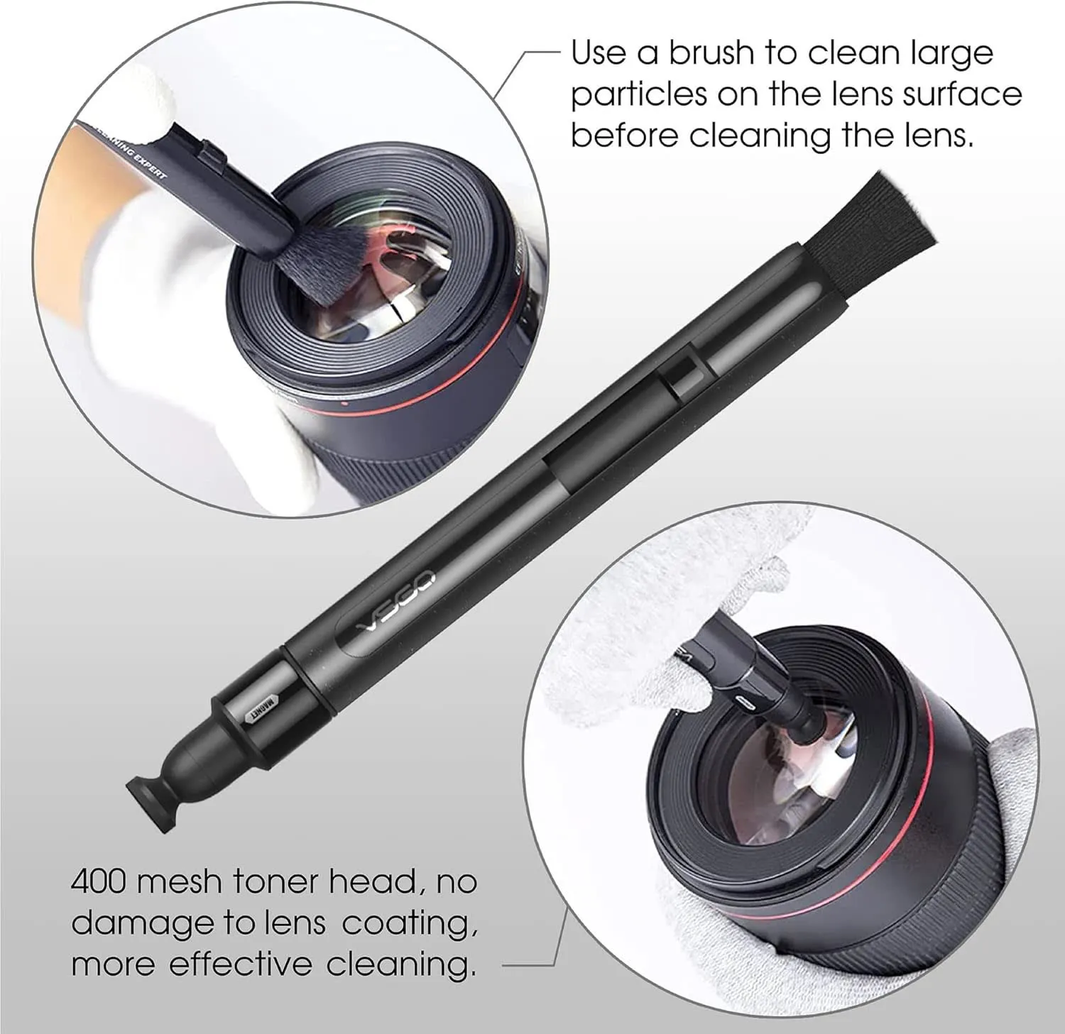 VSGO V-P03E penna pulizia lenti carbonio