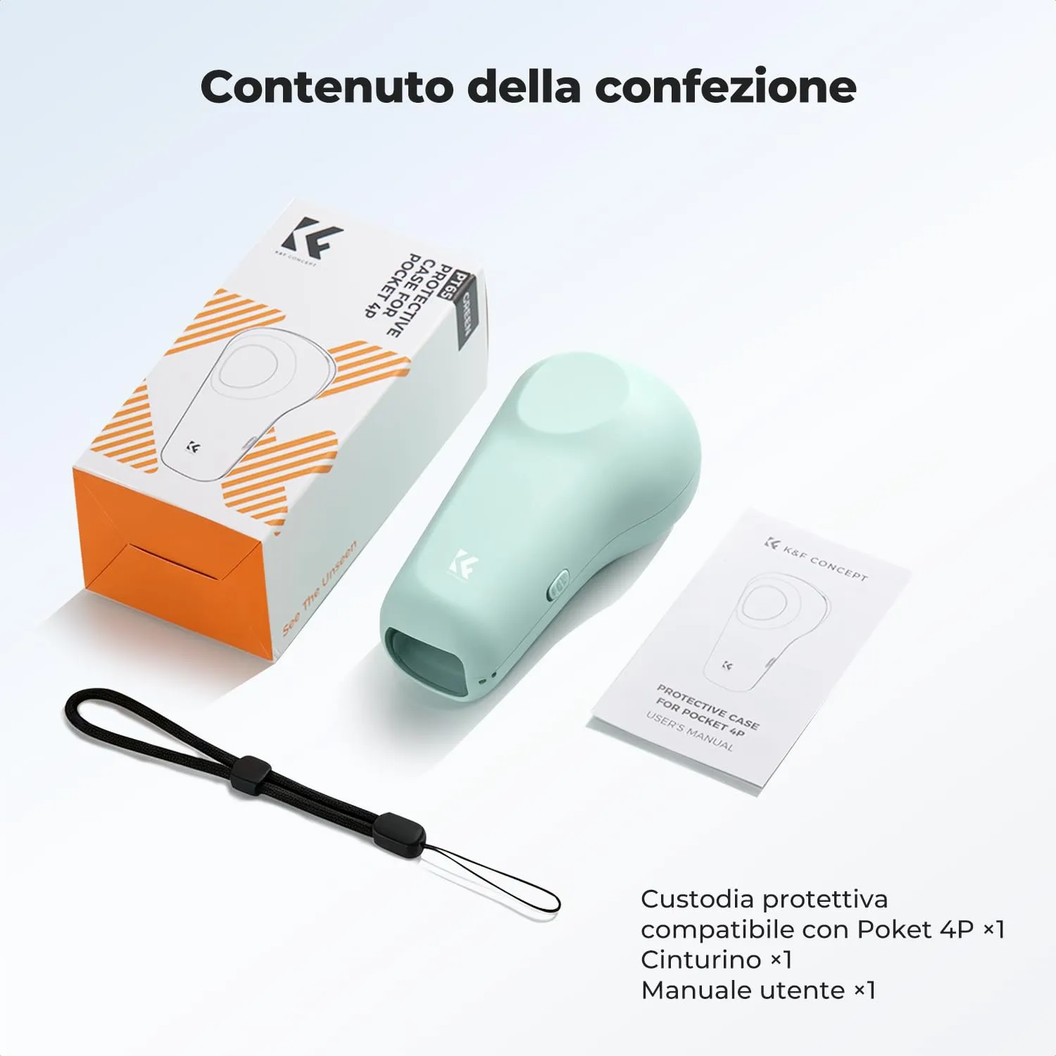 K&F Concept Custodia Pocket 4P Rigida Verde filtri