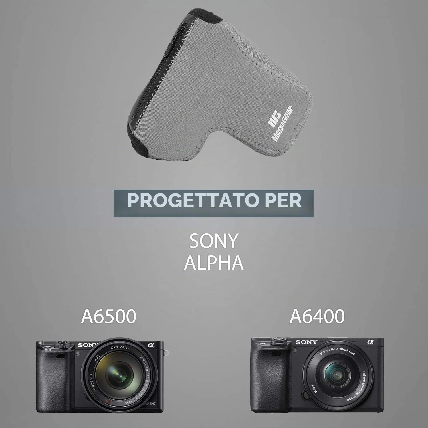 MegaGear MG1500 custodia neoprene Sony A6400 grigia