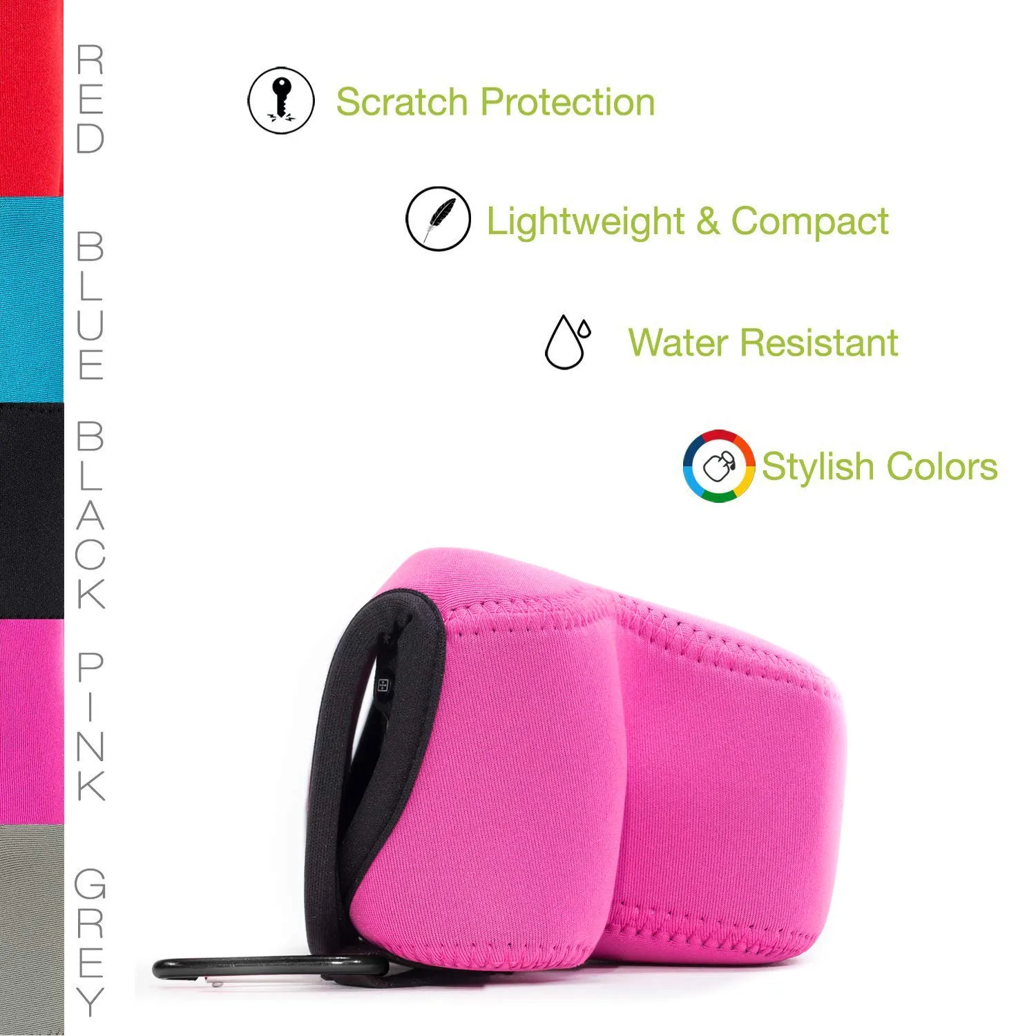 MegaGear MG1324 M100 M200 custodia neoprene rosa 15-45mm