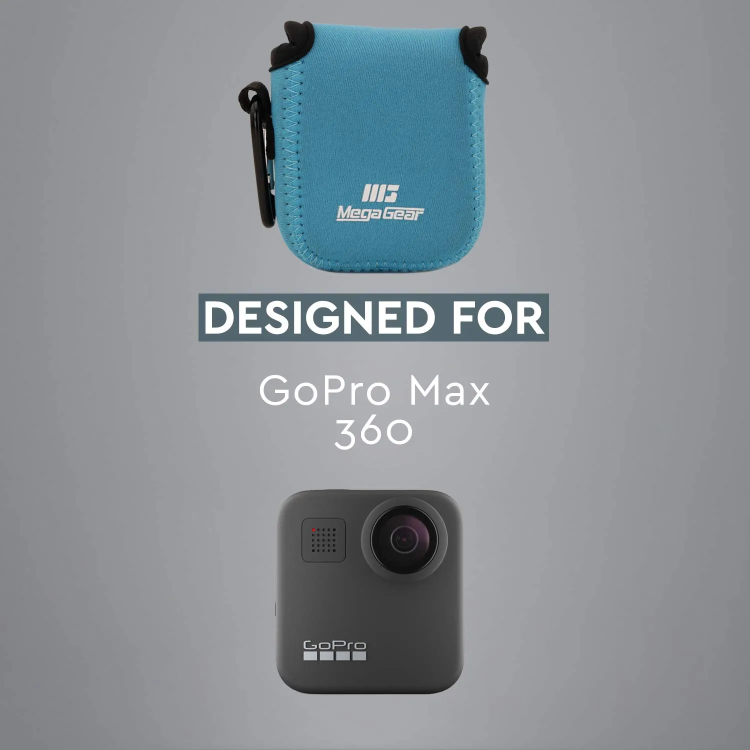 MegaGear custodia neoprene GoPro Max blu ultraleggera