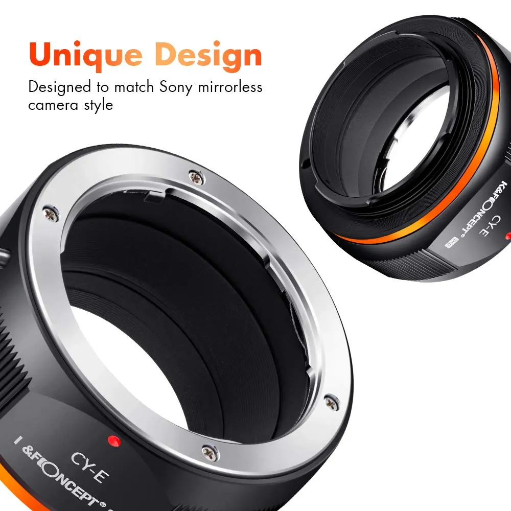 K&F Concept Contax Yashica-Sony E adattatore obiettivi manuale