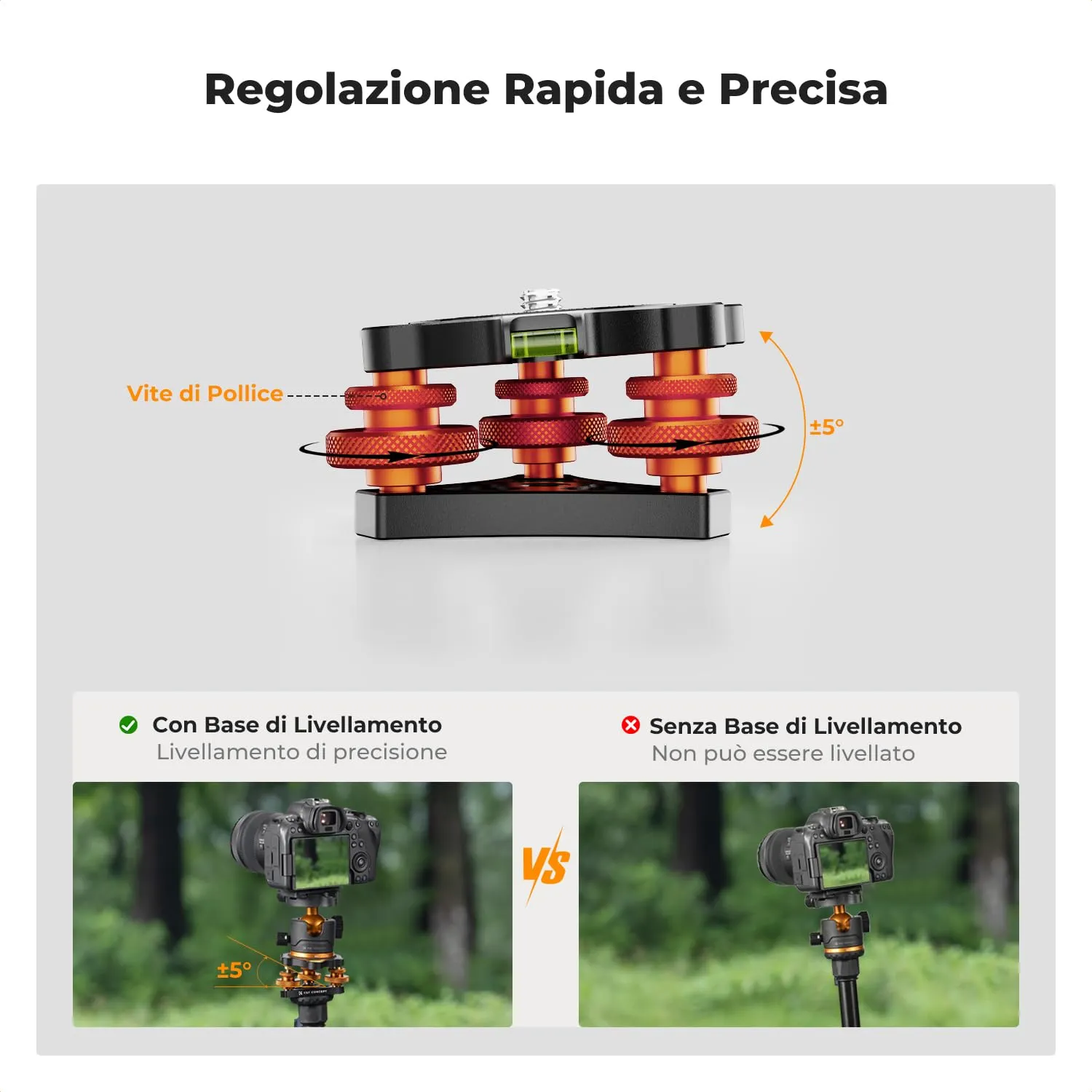 K&F Concept Base di Livellamento Alluminio 15 kg