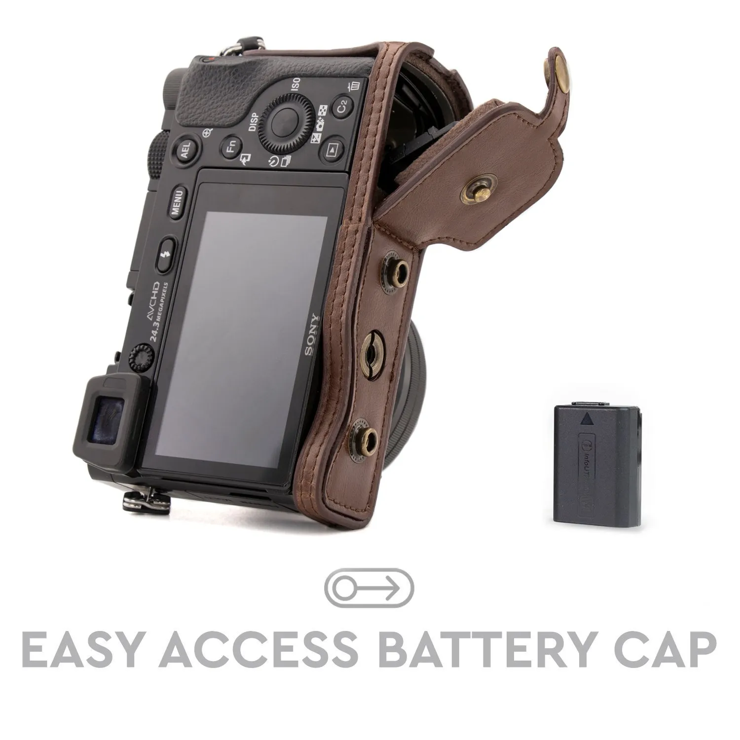 MegaGear Ever Ready A5100 A5000 custodia fotocamera marrone scuro