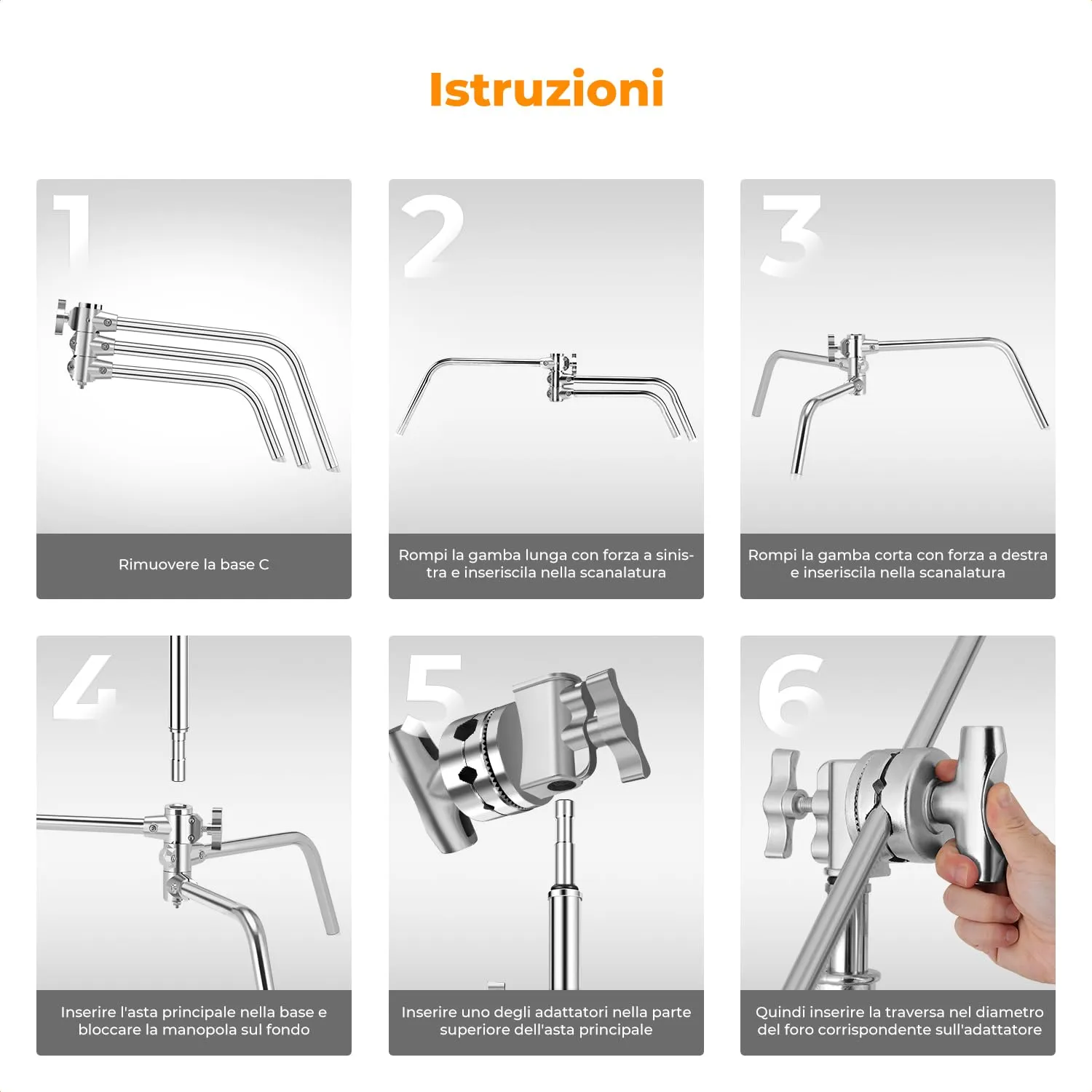 K&F Concept C Stand 330cm stativo acciaio 20kg