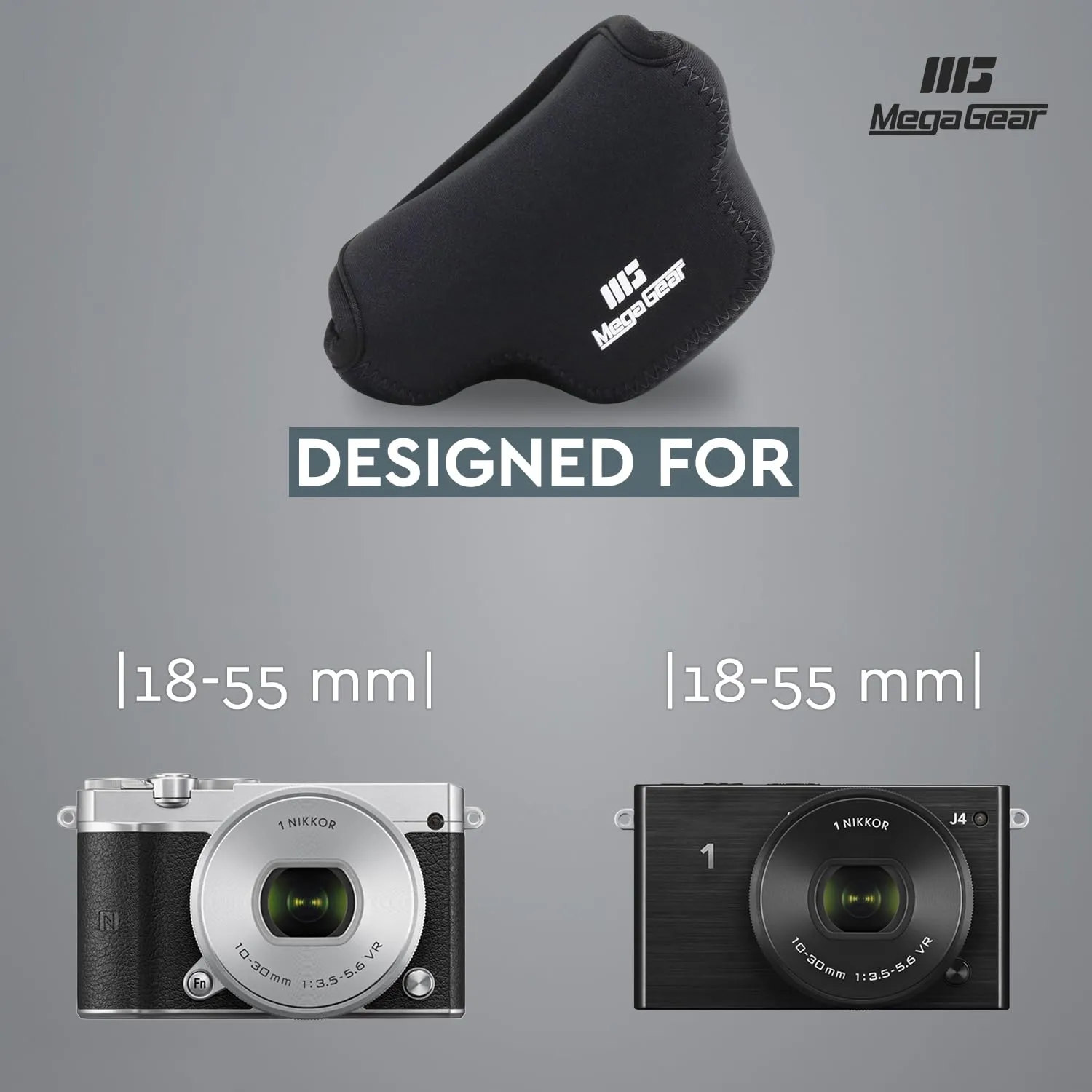 MegaGear Nikon 1 J5 J4 custodia neoprene nero leggero