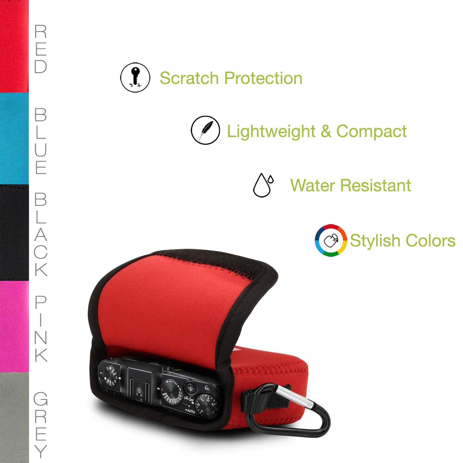 MegaGear MG715 custodia neoprene rossa per Fujifilm X70 leggera
