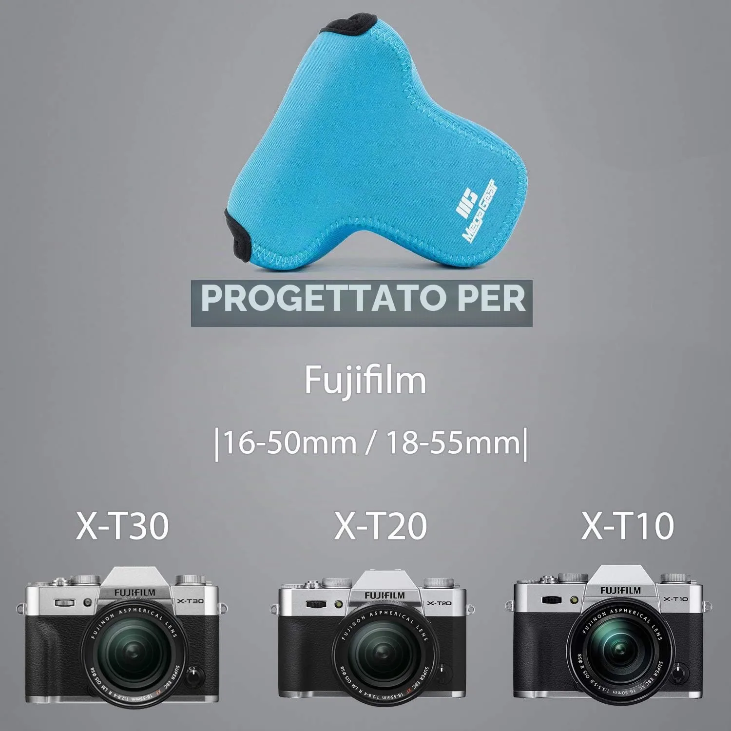 MegaGear custodia obiettivo neoprene Fujifilm X-T30 leggera
