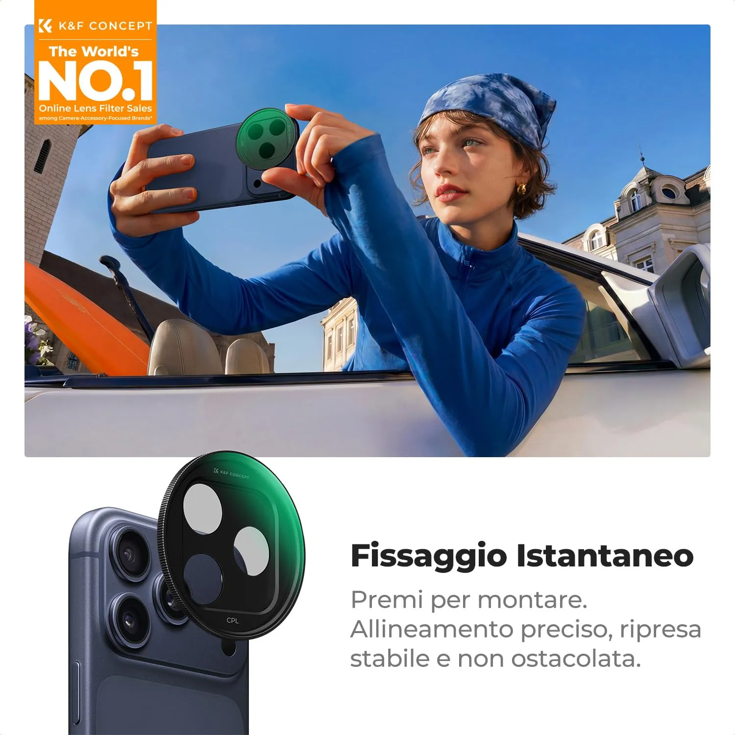 K&F Concept Snap-On filtro CPL per iPhone 17 Pro 9,5g