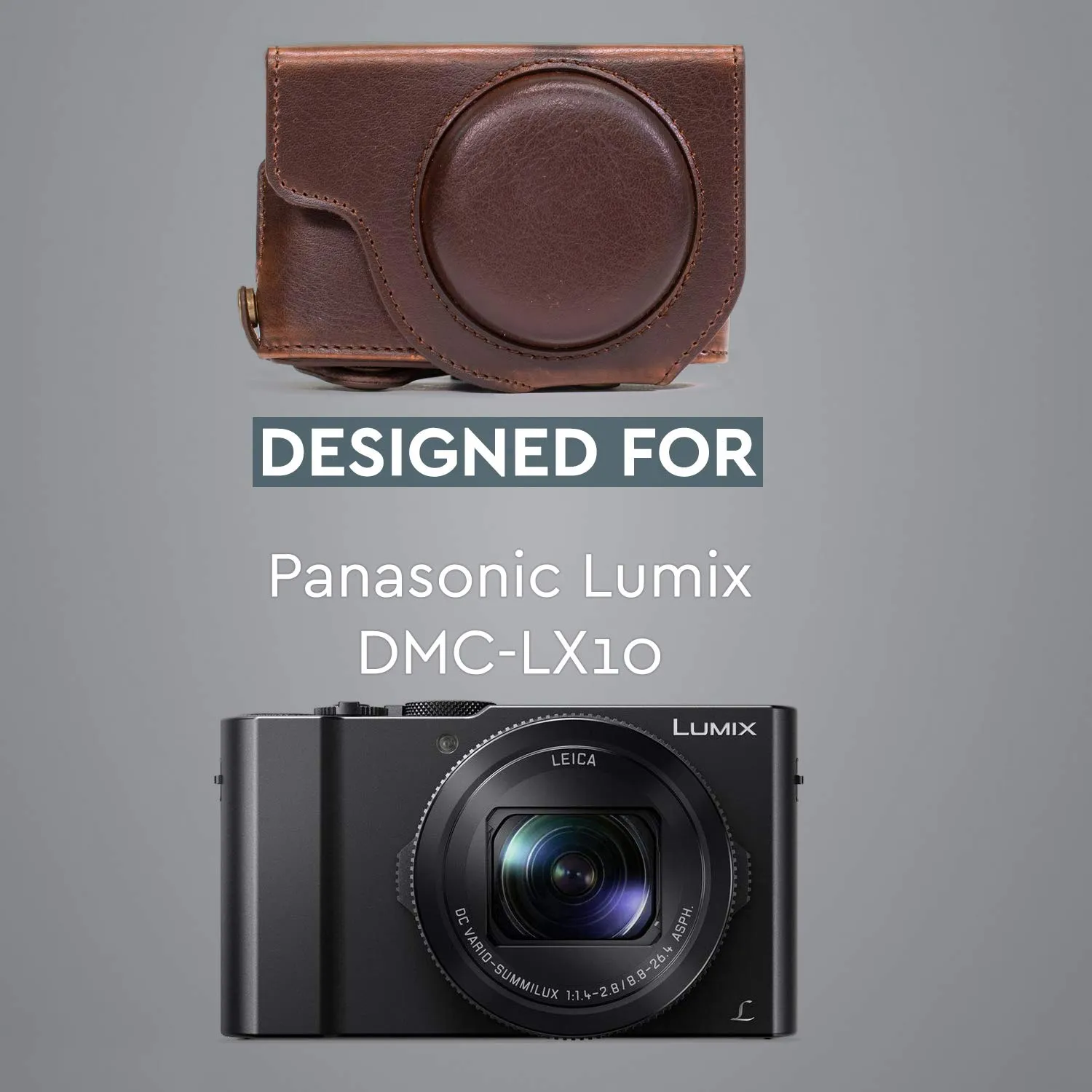 MegaGear MG1133 custodia pelle Lumix LX10 marrone scuro