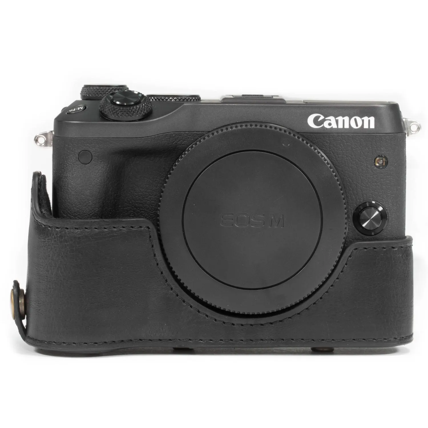 MegaGear Canon EOS M6 custodia pelle nero 18-150mm