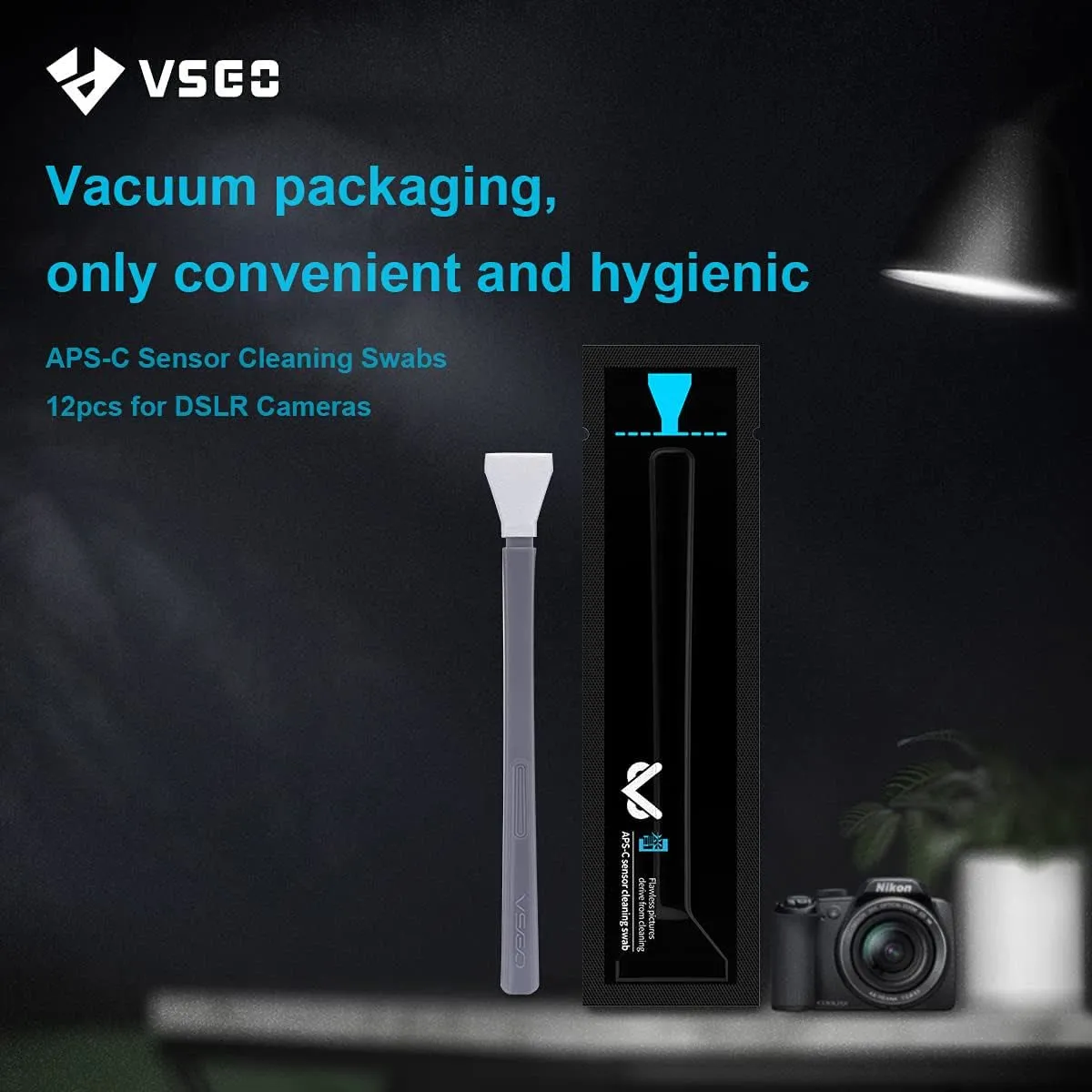 VSGO V-S02E kit pulizia sensore APS-C 12 pezzi delicato