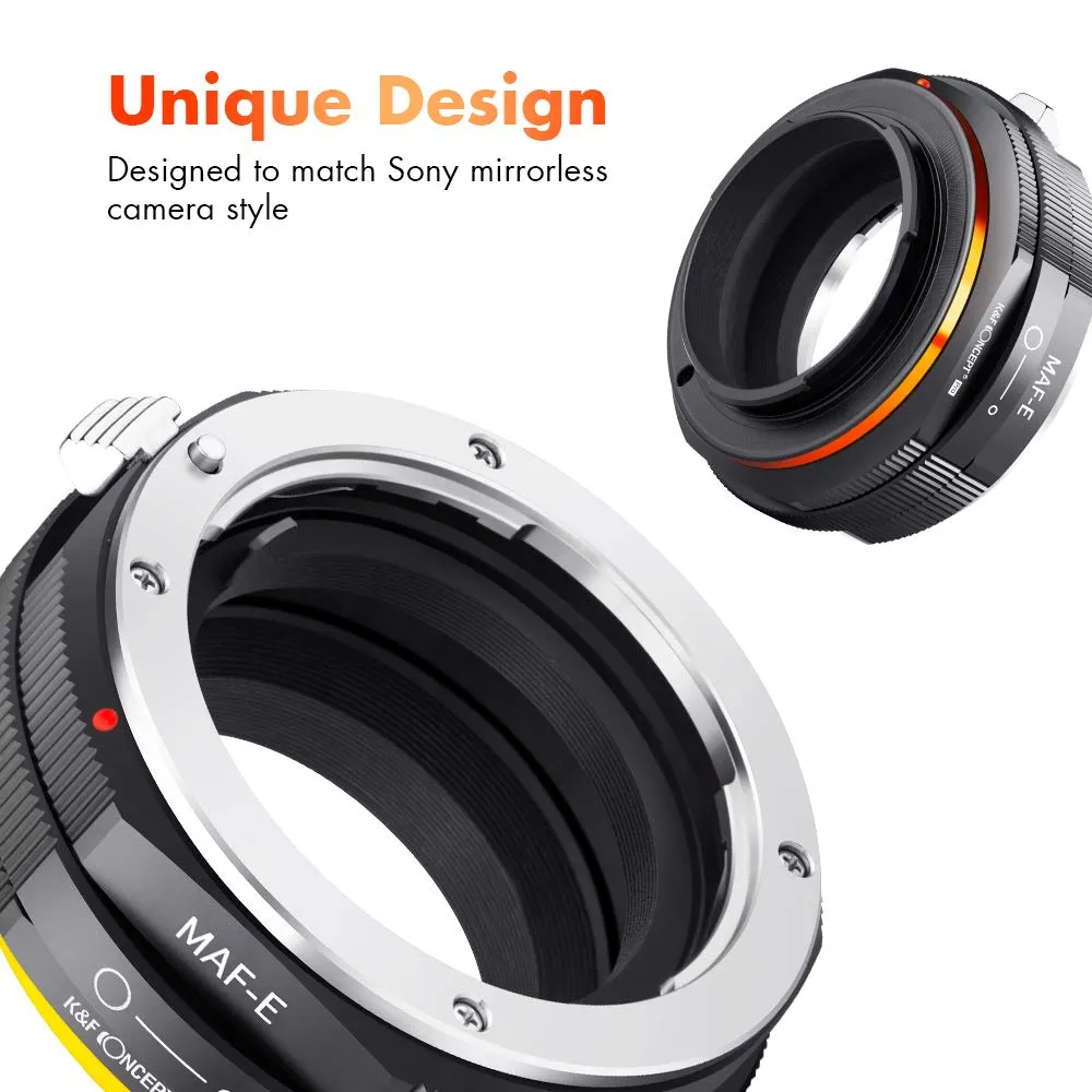 K&F Concept adattatore Minolta AF-Sony E anello mirrorless