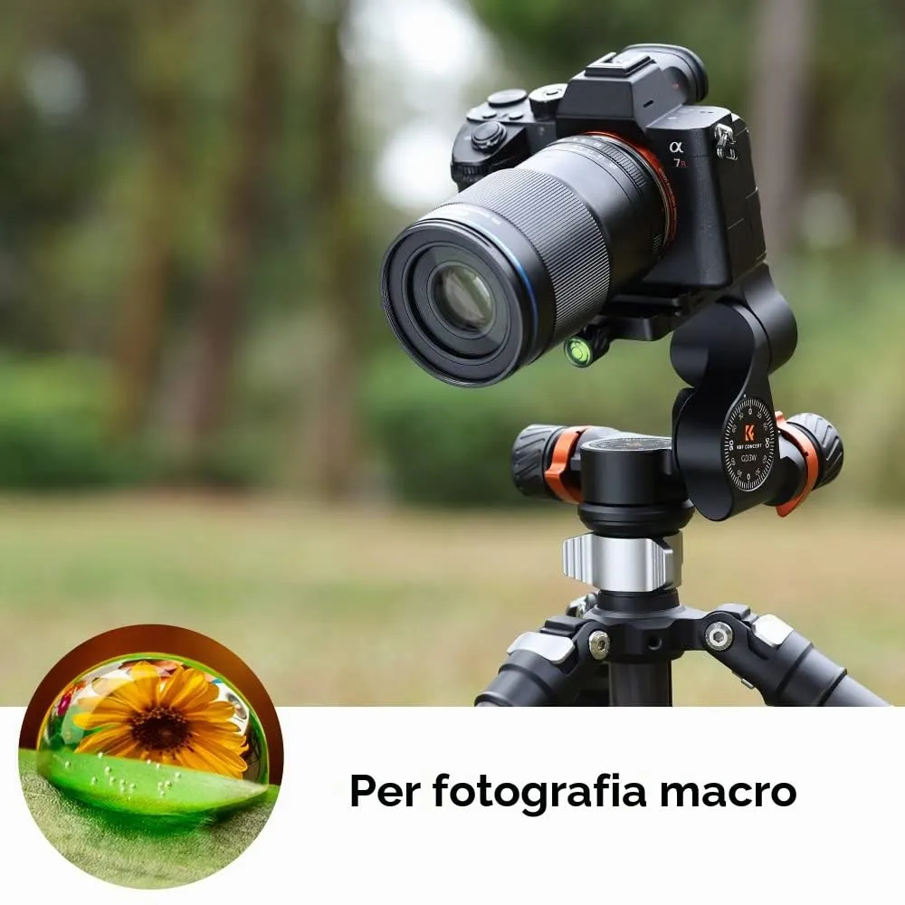 K&F Concept GD-3W Testa Treppiede 3 Vie Argento 6 Kg