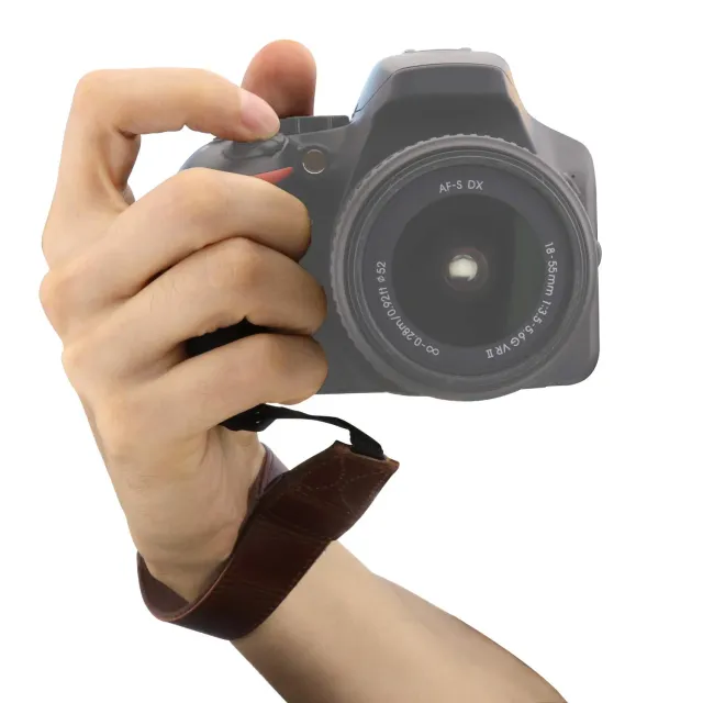 MegaGear cinghia polso fotocamera ecopelle marrone scuro