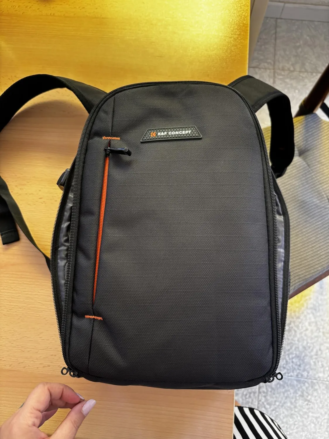 K&F Concept zaino fotografico 10L nero-arancione leggero