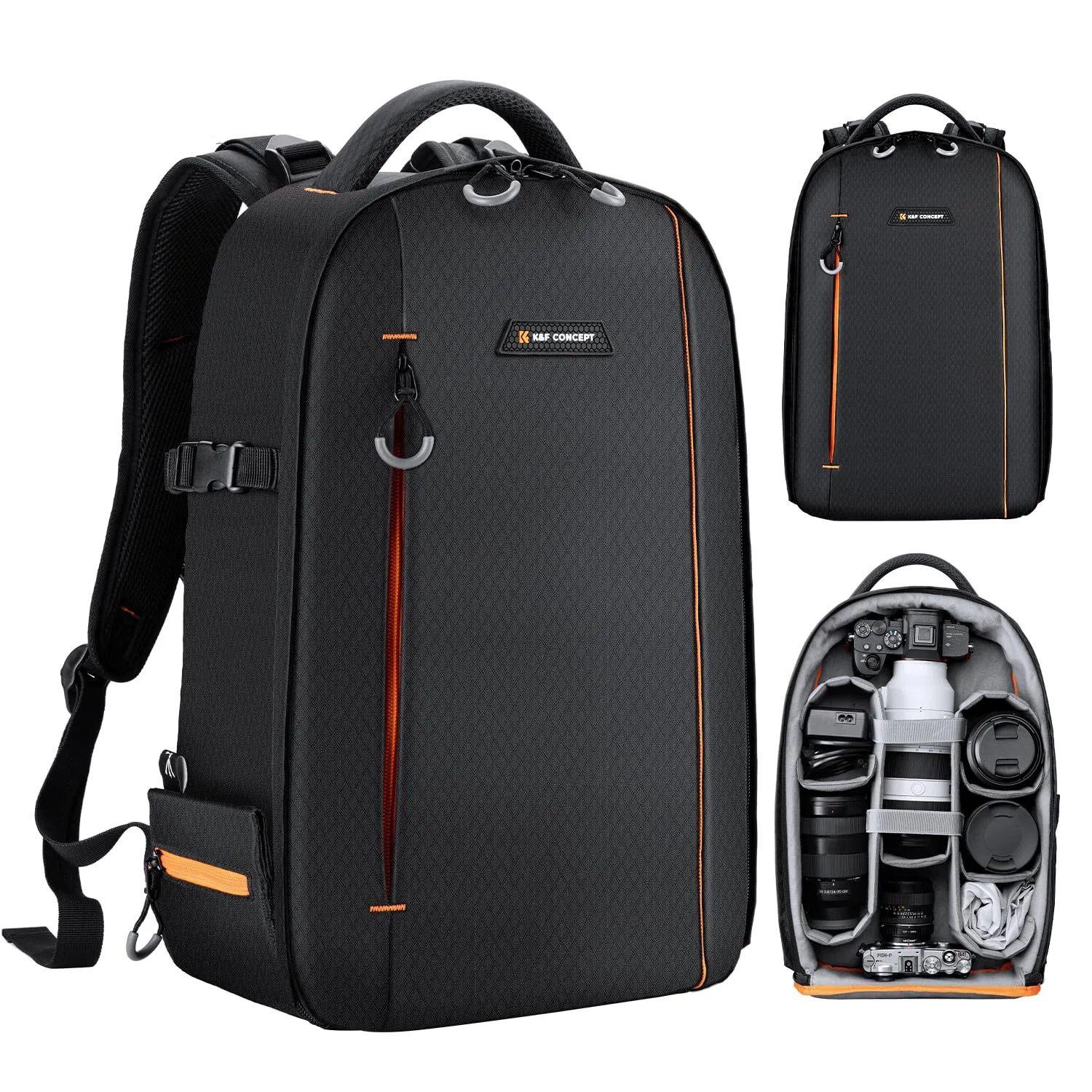 K&F Concept zaino fotografico 10L nero-arancione leggero