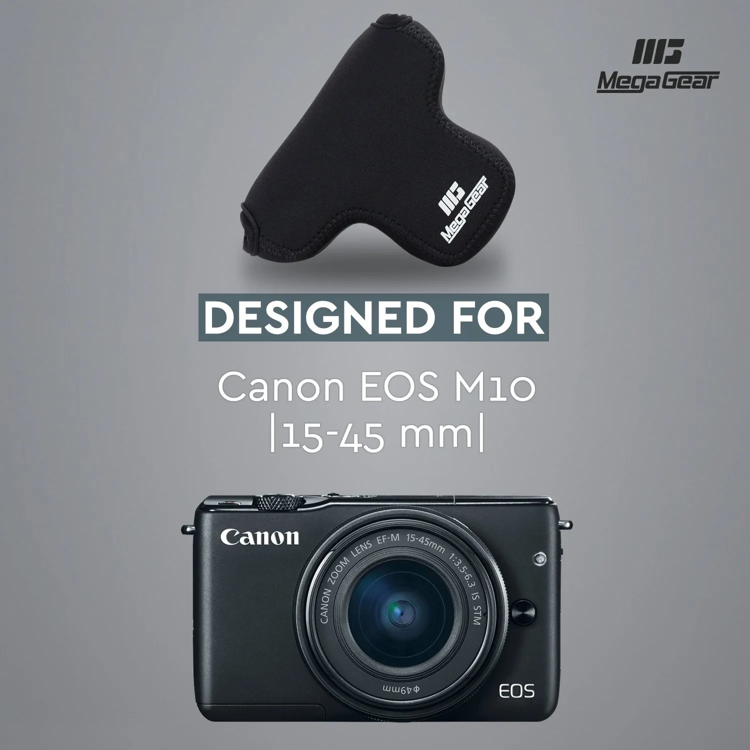 MegaGear MG672 Custodia Neoprene Canon M10 15-45mm Nera