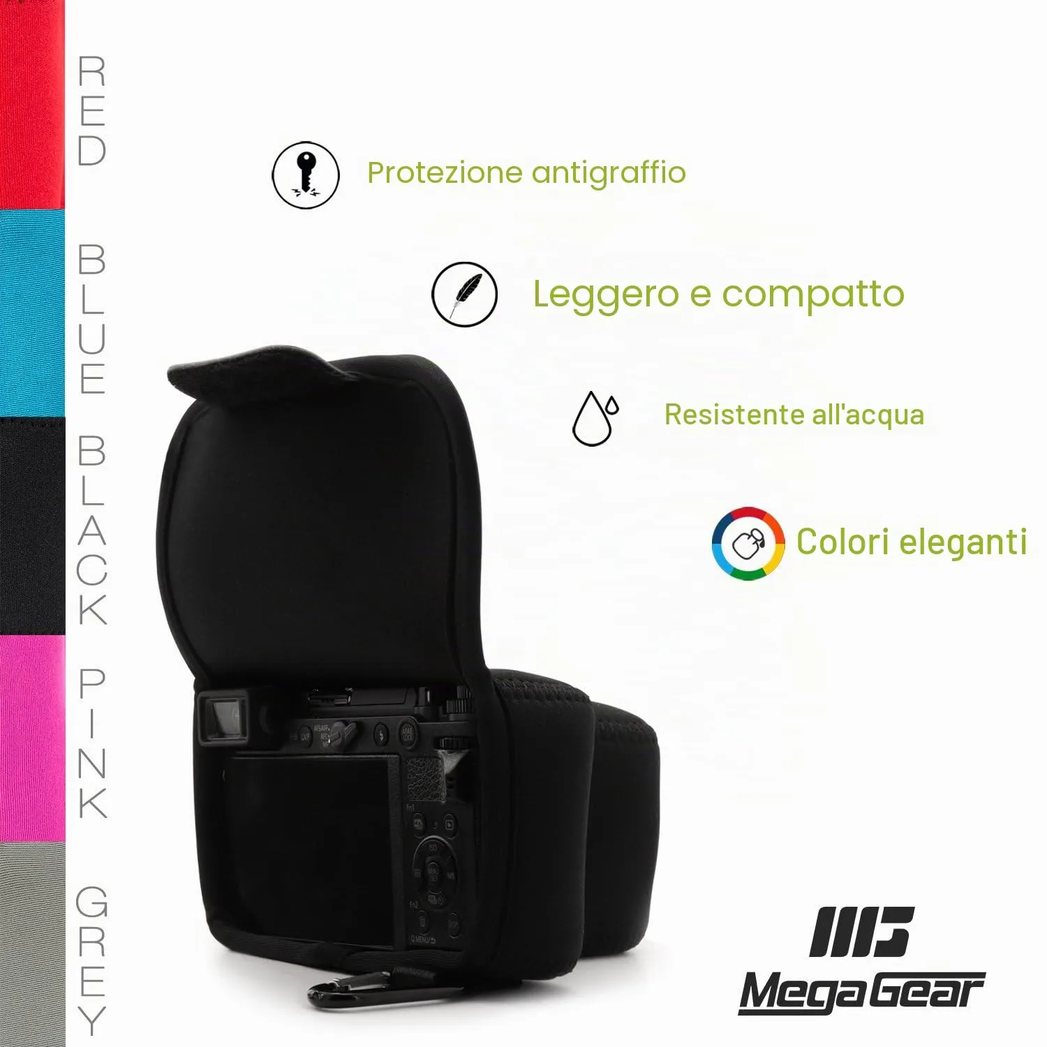MegaGear MG1469 custodia neoprene GX9 nero antiurto