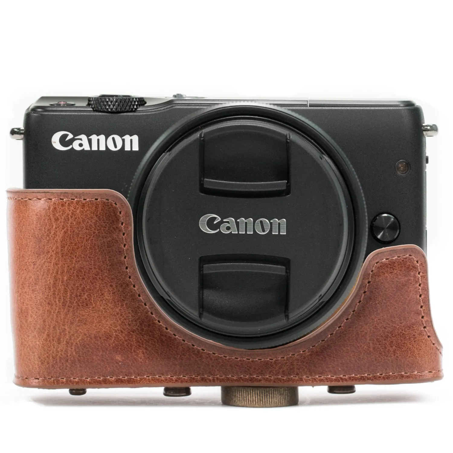 MegaGear MG664 Ever Ready custodia vera pelle Canon EOS M10 marrone