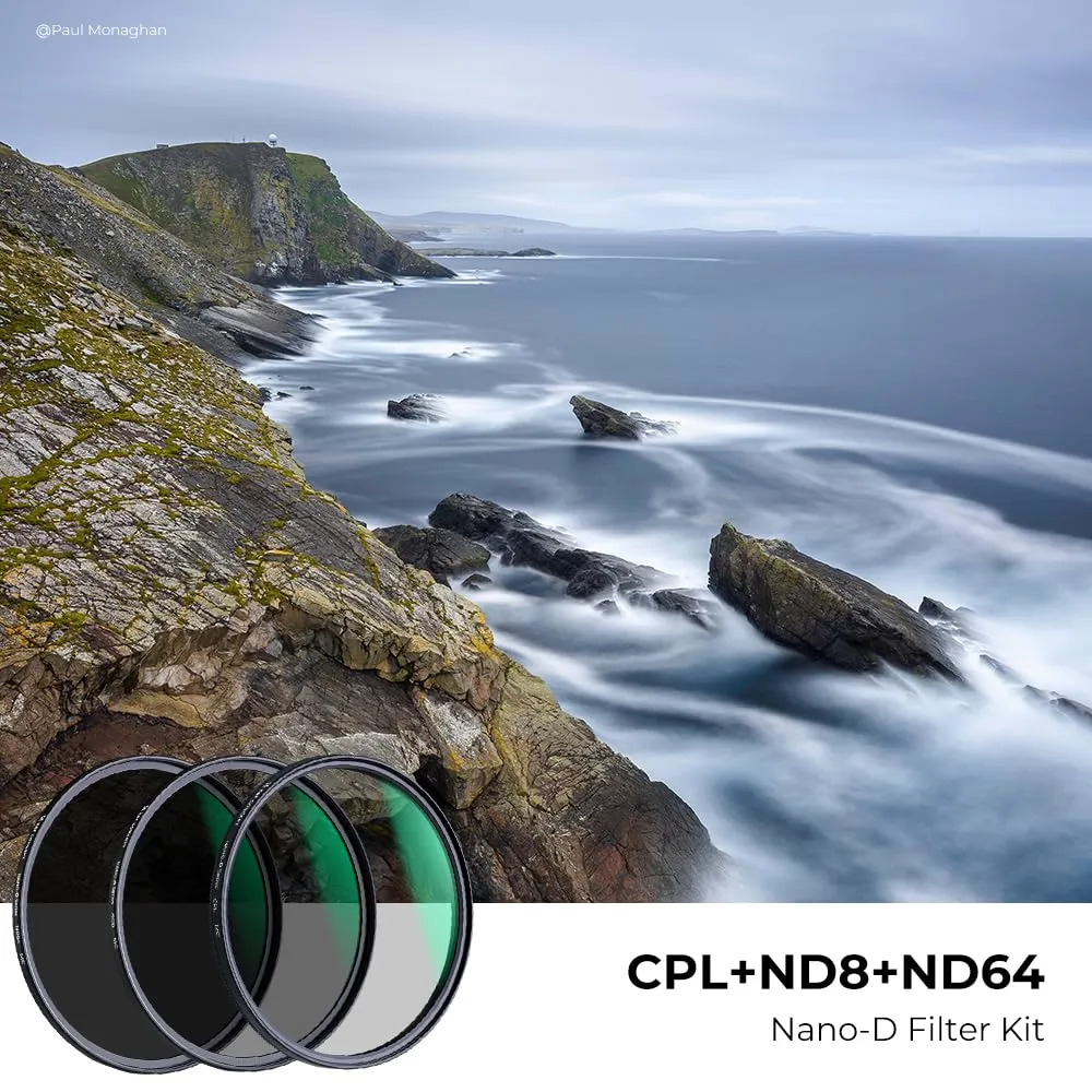 K&F Concept Nano-D Kit Filtri 67mm CPL+ND8+ND64 Vetro 24 Strati