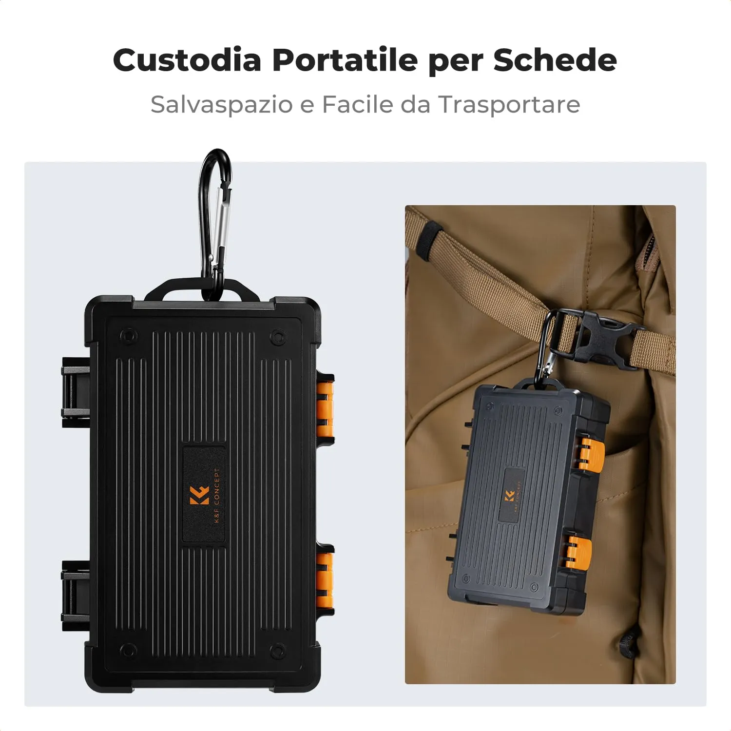 K&F Concept Custodia Batterie Schede SD TF XQD Impermeabile