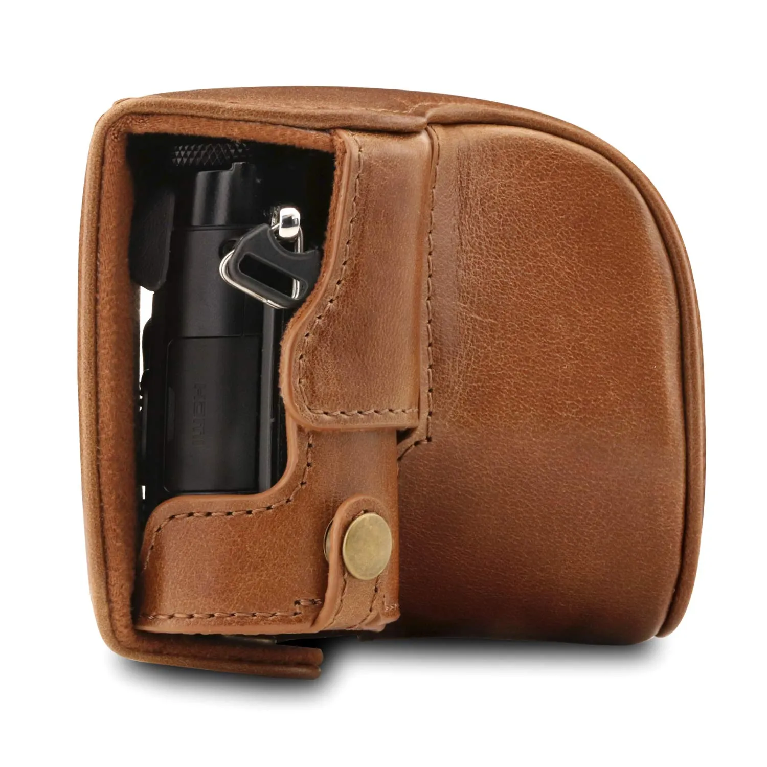 MegaGear Ever Ready LX100 II Custodia Pelle Marrone Vera