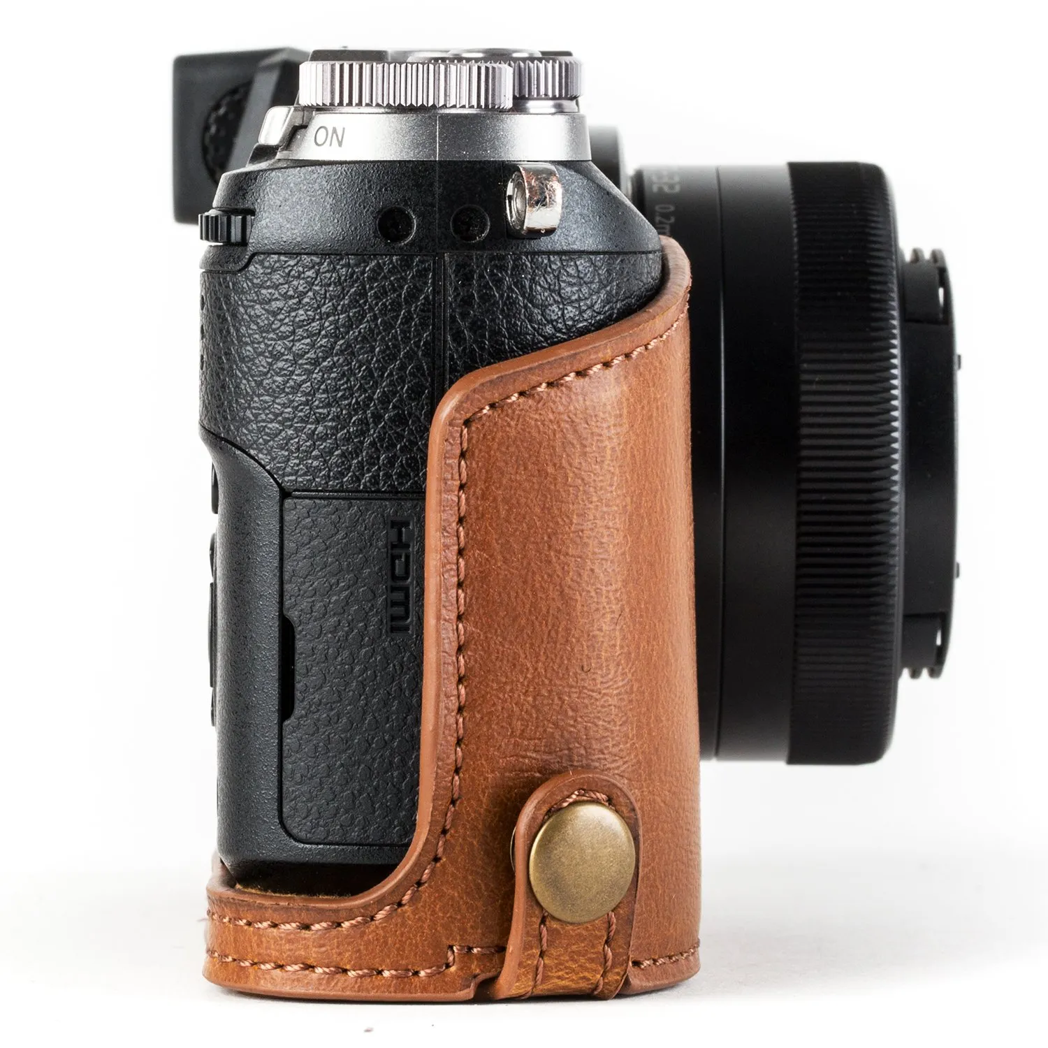 MegaGear MG1302 Custodia Fotocamera Panasonic GX85 Beige Ecopelle