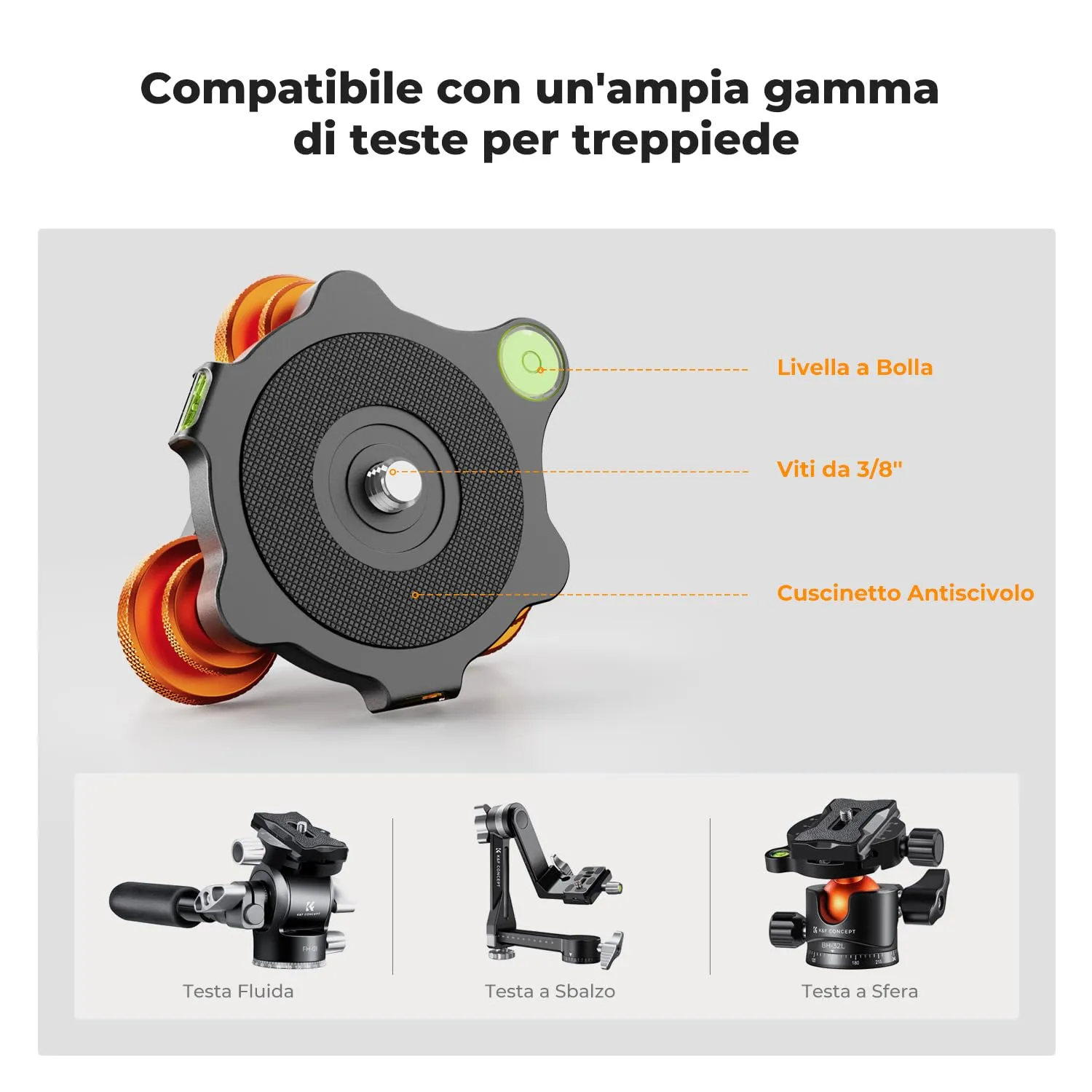 K&F Concept Base di Livellamento Alluminio 15 kg