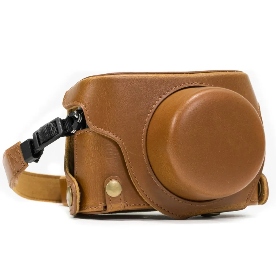 MegaGear Ever Ready custodia pelle LX100 marrone chiaro