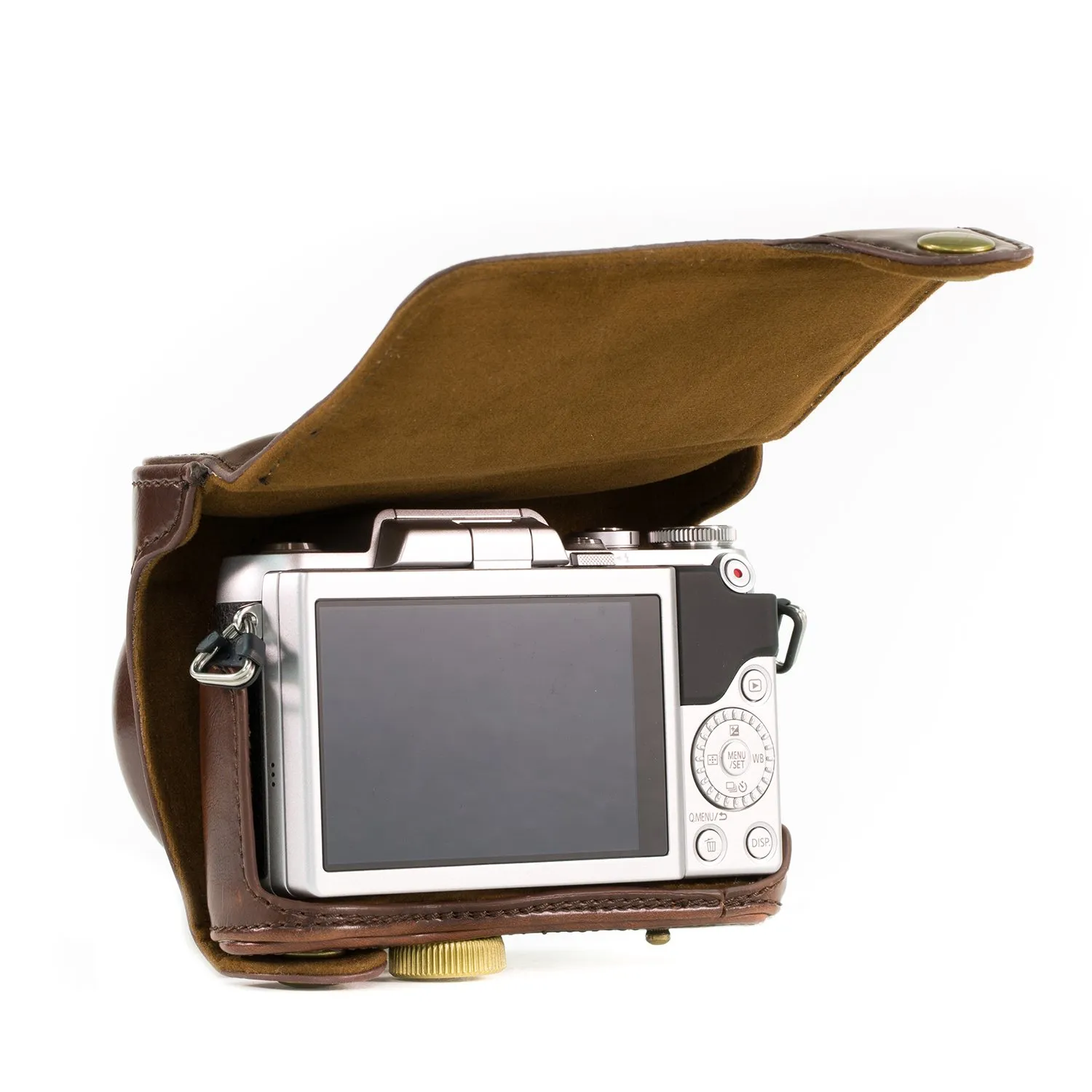 MegaGear MG541 Custodia Flip per Panasonic Lumix Marrone Scuro