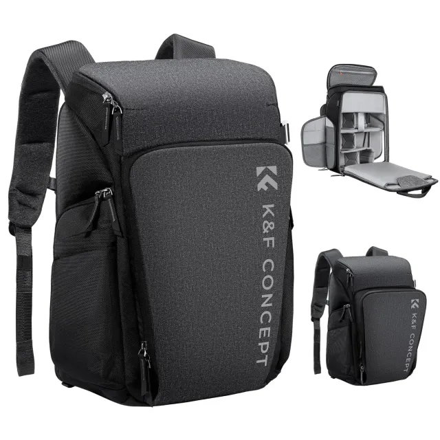 K&F Concept zaino fotografico 25L grigio impermeabile