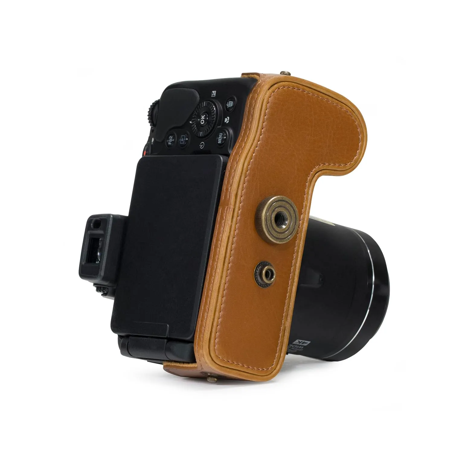 MegaGear Ever Ready custodia pelle Nikon B700 marrone chiaro