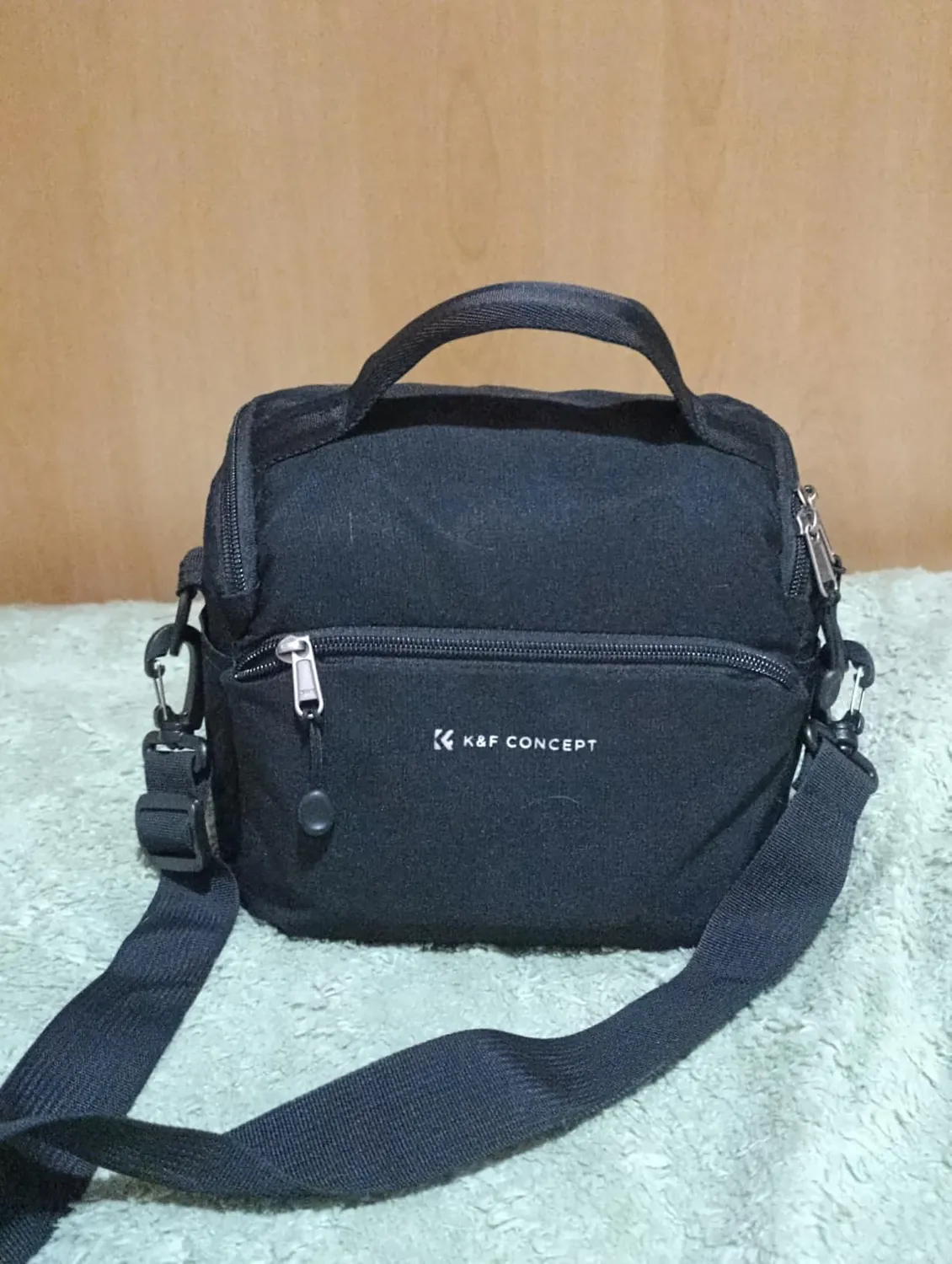 K&F Concept borsa fotocamera tracolla azzurra DSLR mirrorless
