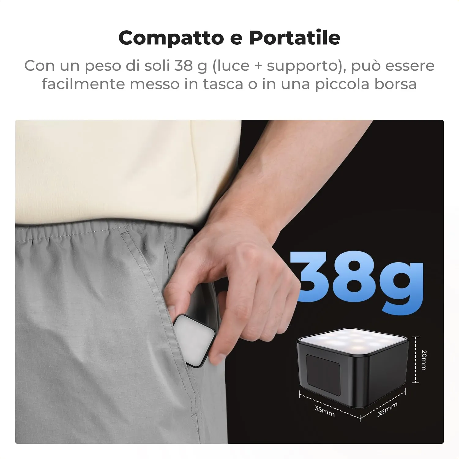 K&F Concept luce magnetica DJI Osmo Pocket 3 LED CRI 95