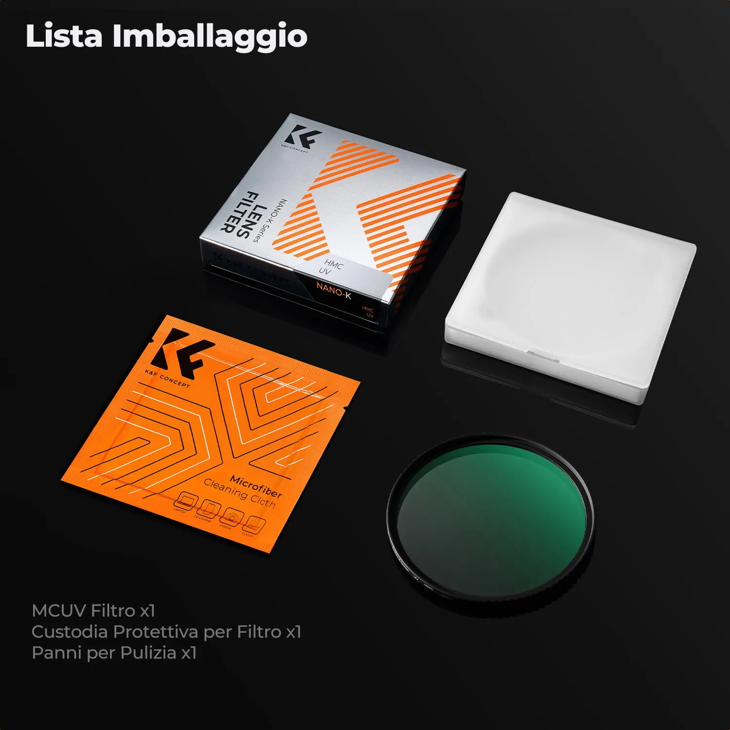 K&F Concept Nano-Klear filtro UV 67mm protezione slim