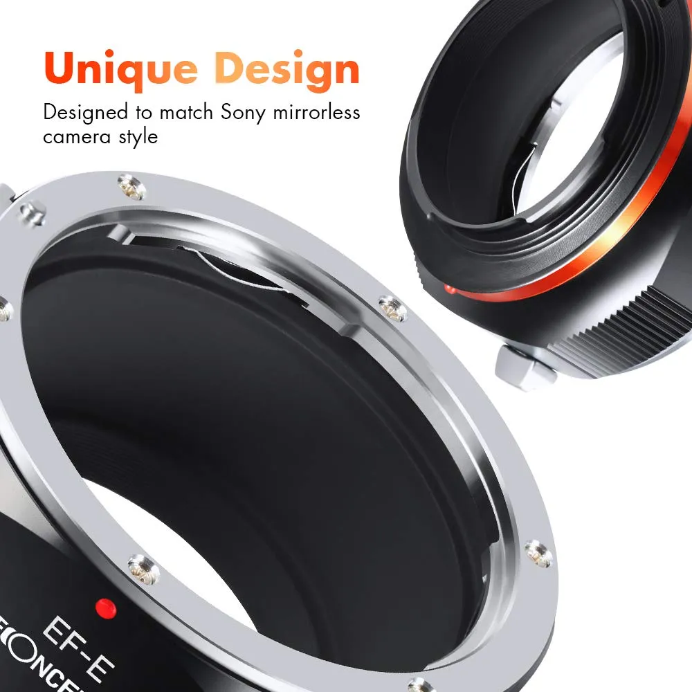 K&F Concept EOS-E adattatore obiettivi Canon EF su Sony E manuale