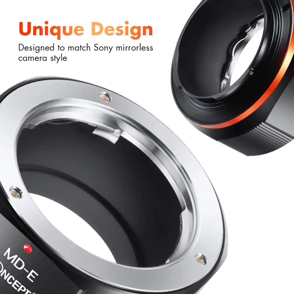K&F Concept MD-NEX adattatore Minolta MD-Sony E manuale
