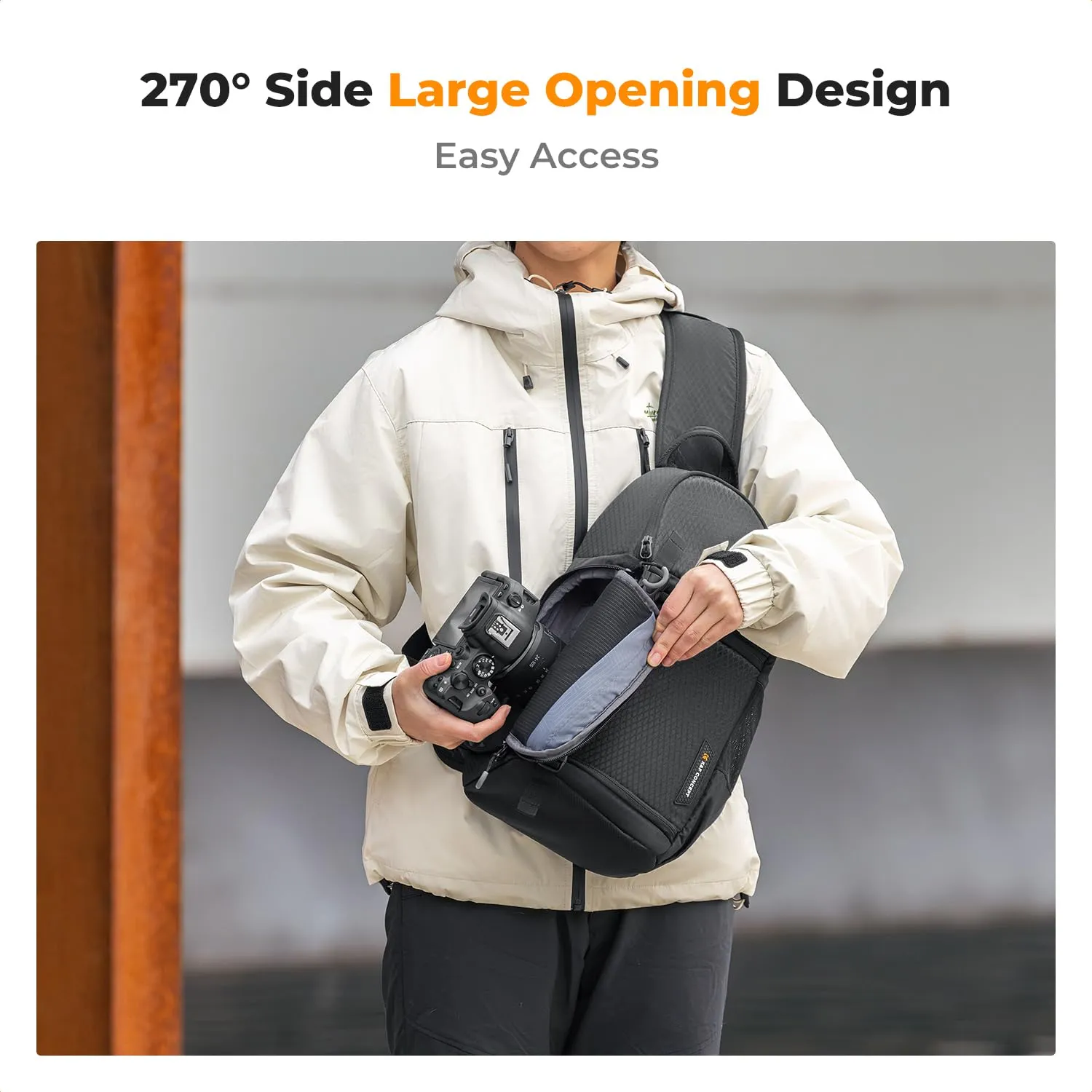 K&F Concept borsa fotografica tracolla M nera impermeabile