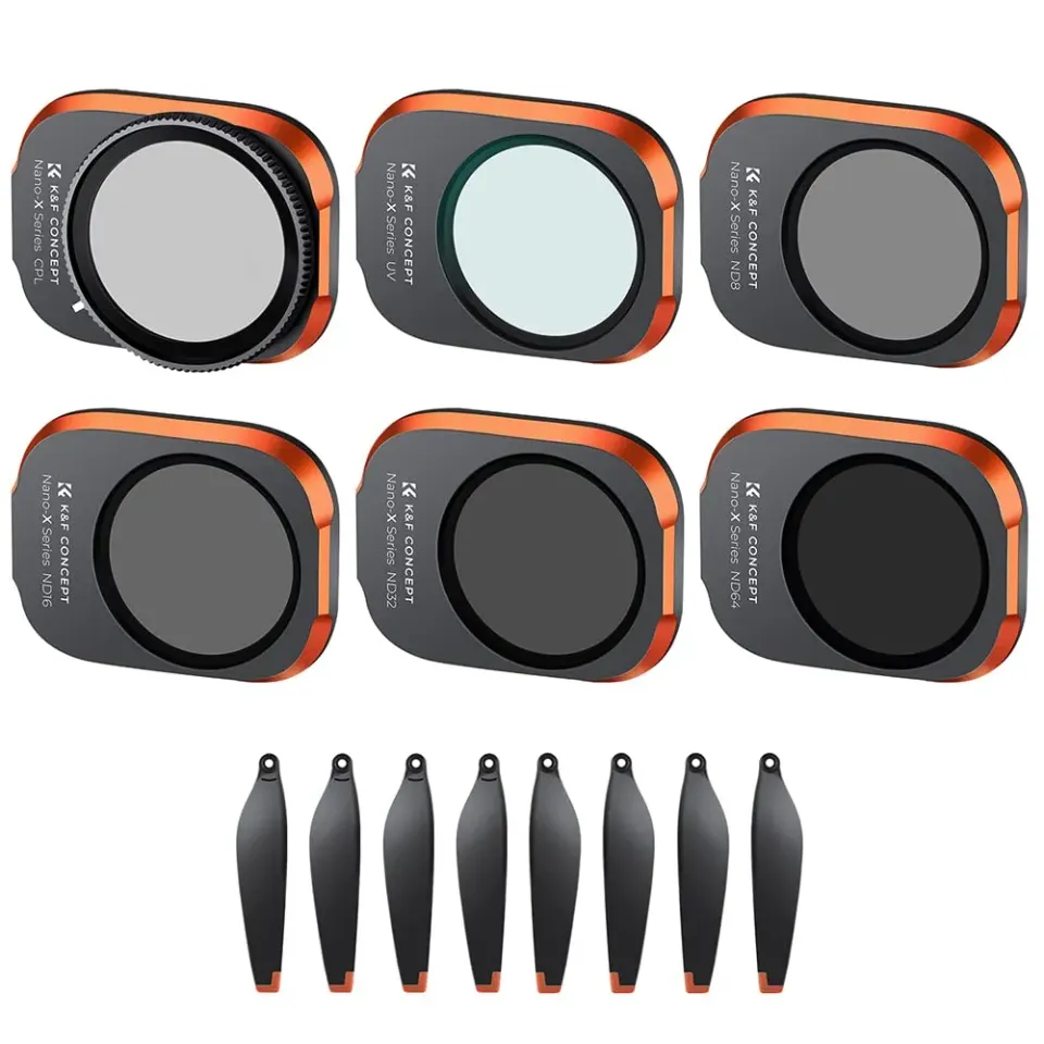 K&F Concept Mini 3 Pro kit 6 filtri drone ND CPL UV con eliche